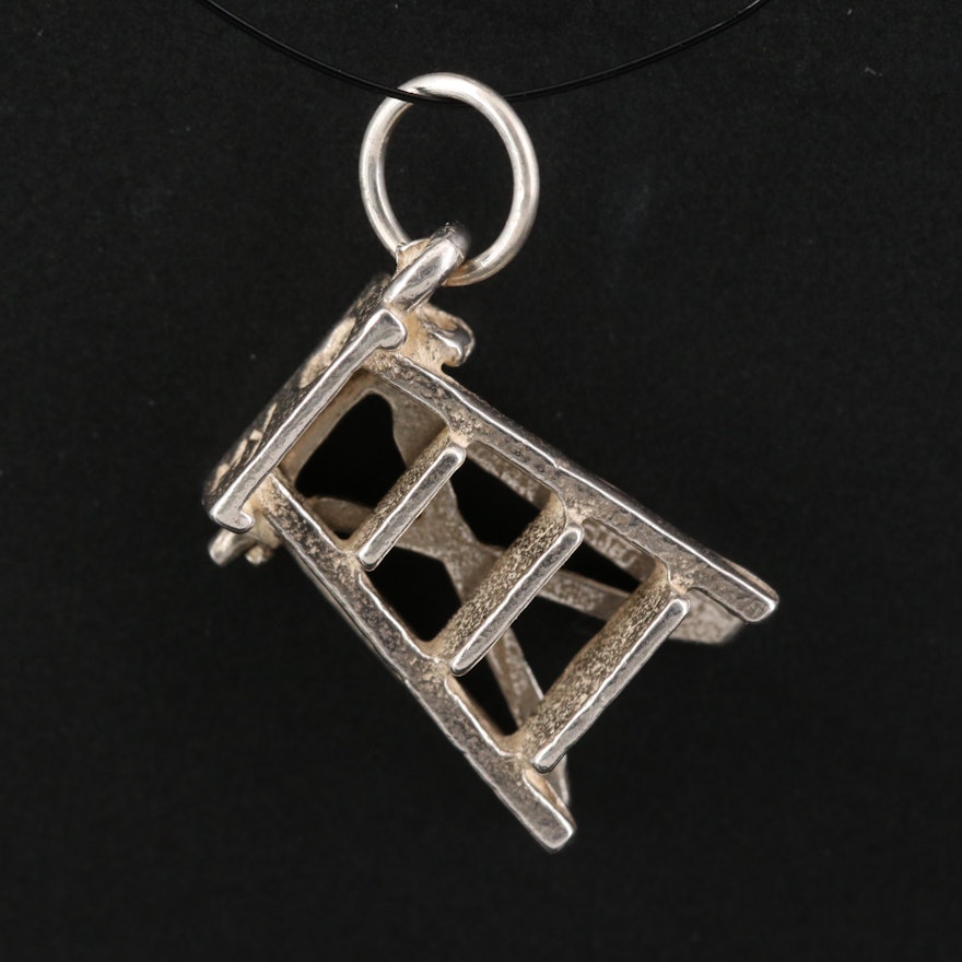 Sterling "Step Up to My ♡" Ladder Charm