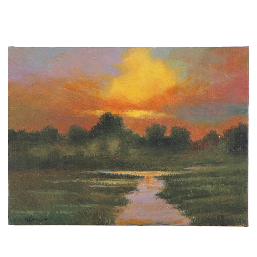 Sulmaz H. Radvand Landscape Oil Painting, 2020