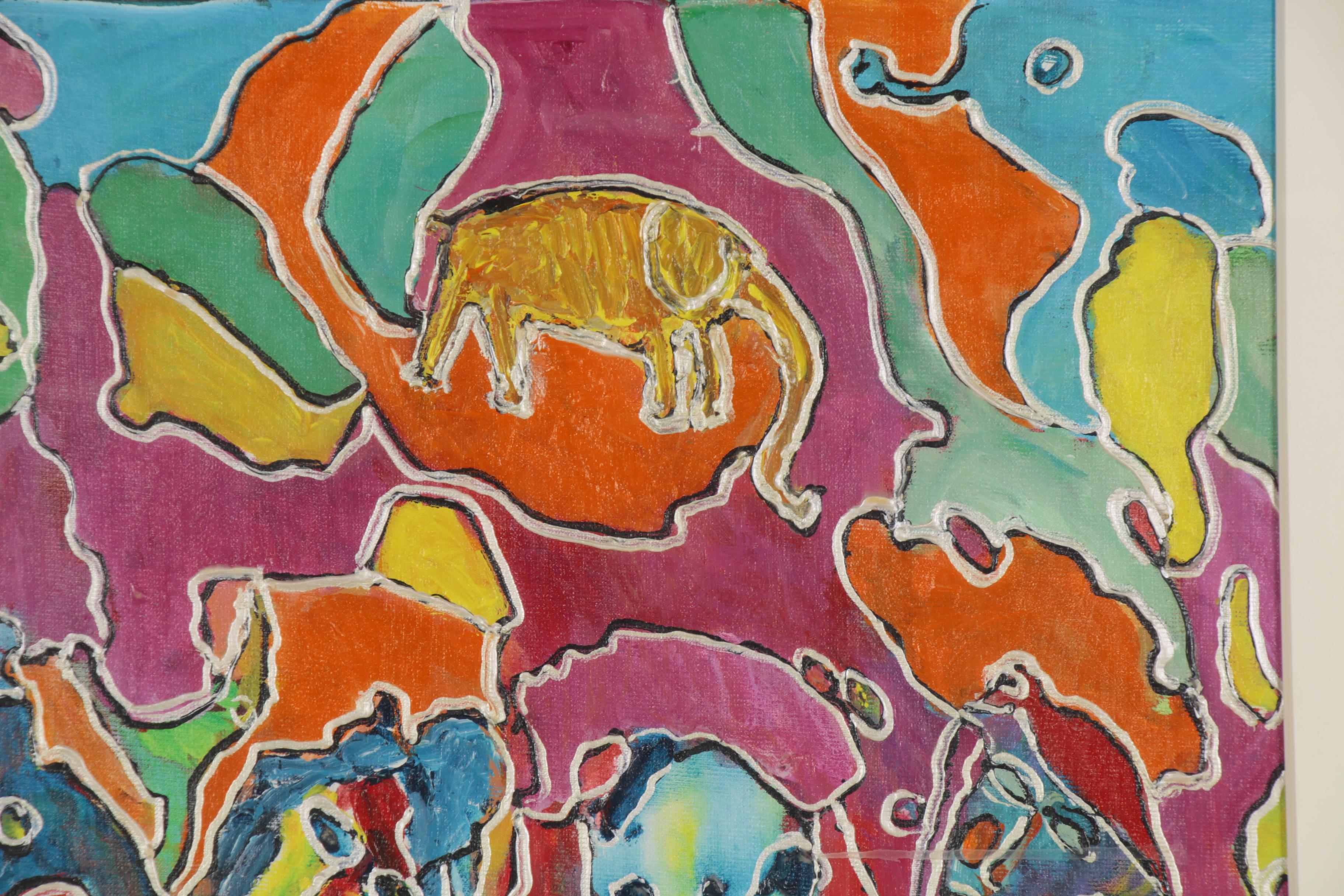 Charles Tullio Abstract Acrylic Painting, Late 20th Century