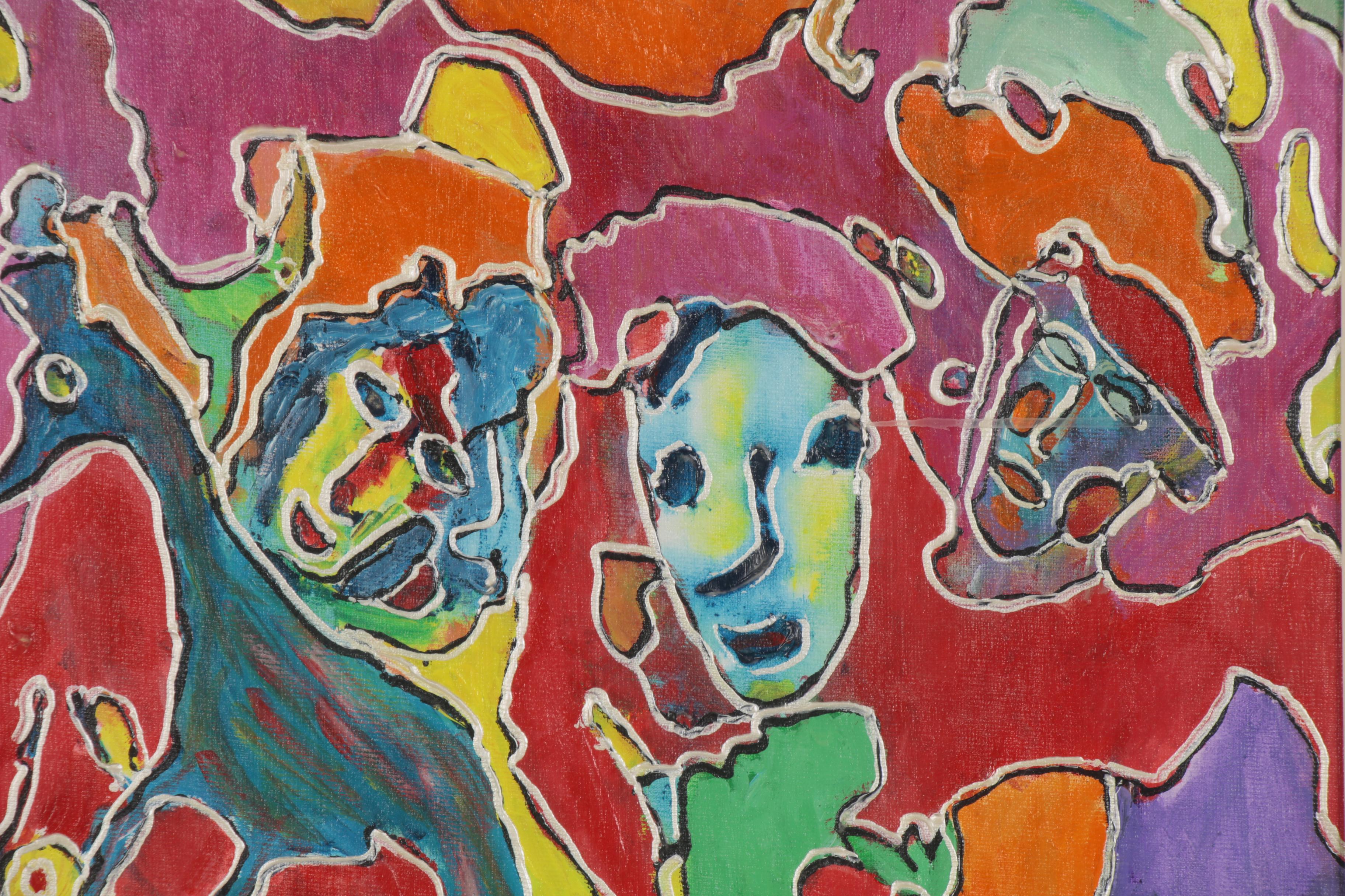 Charles Tullio Abstract Acrylic Painting, Late 20th Century