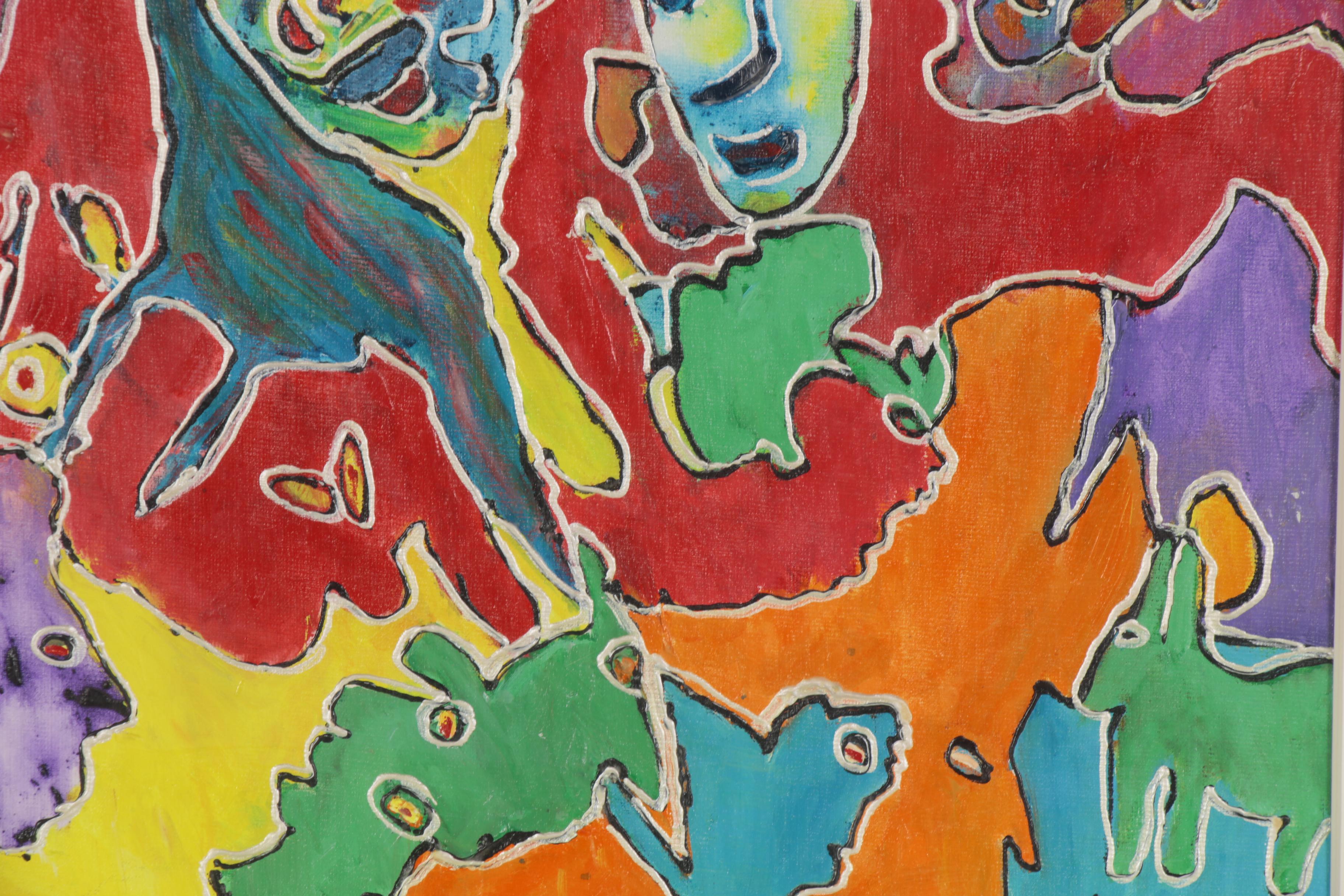 Charles Tullio Abstract Acrylic Painting, Late 20th Century