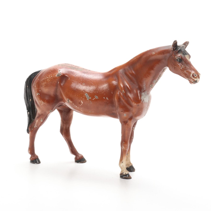 Hubley Style Cast Iron Horse Figurine, Early 20th Century