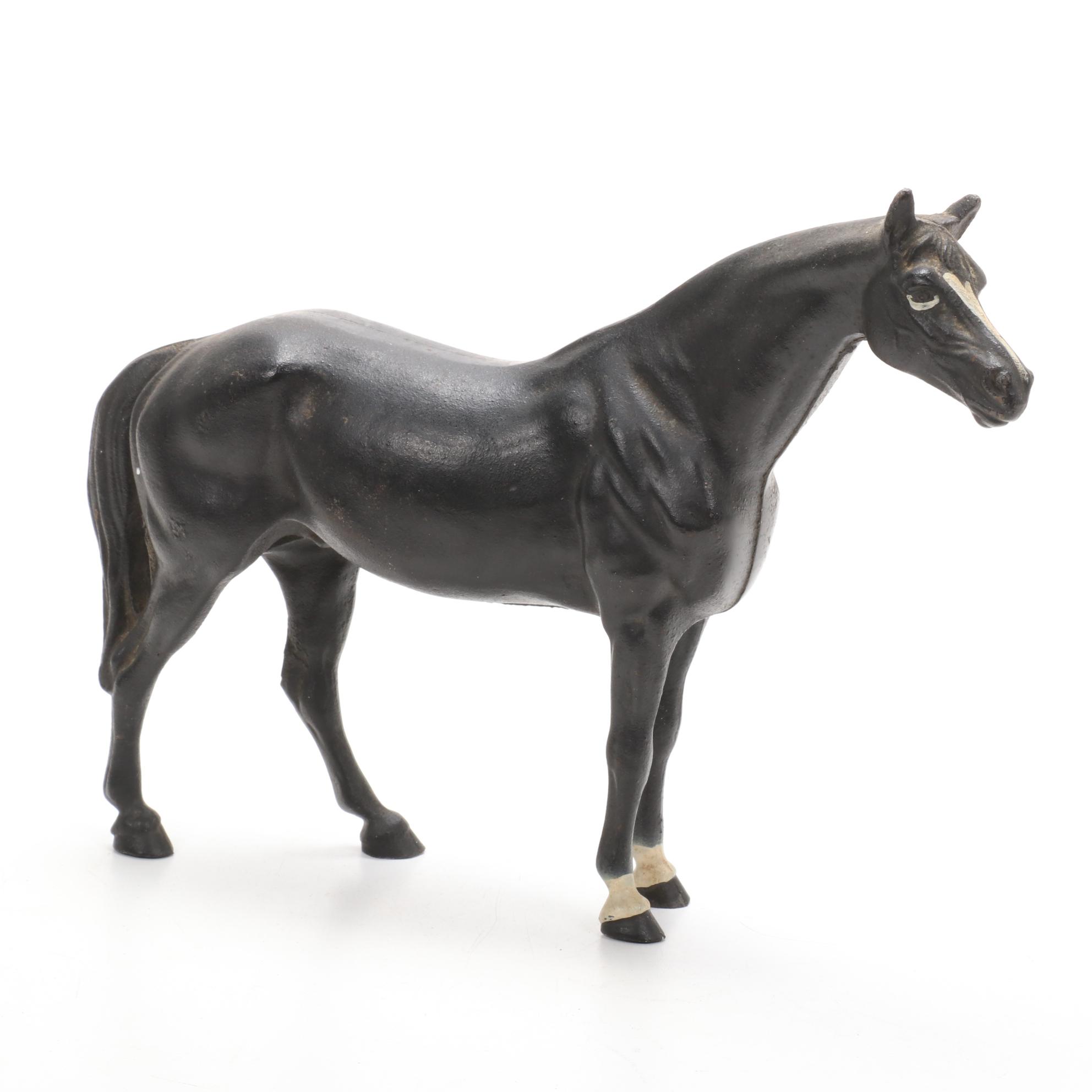 Hubley Style Cast Iron Thoroughbred Horse Figurine, Early 20th Century