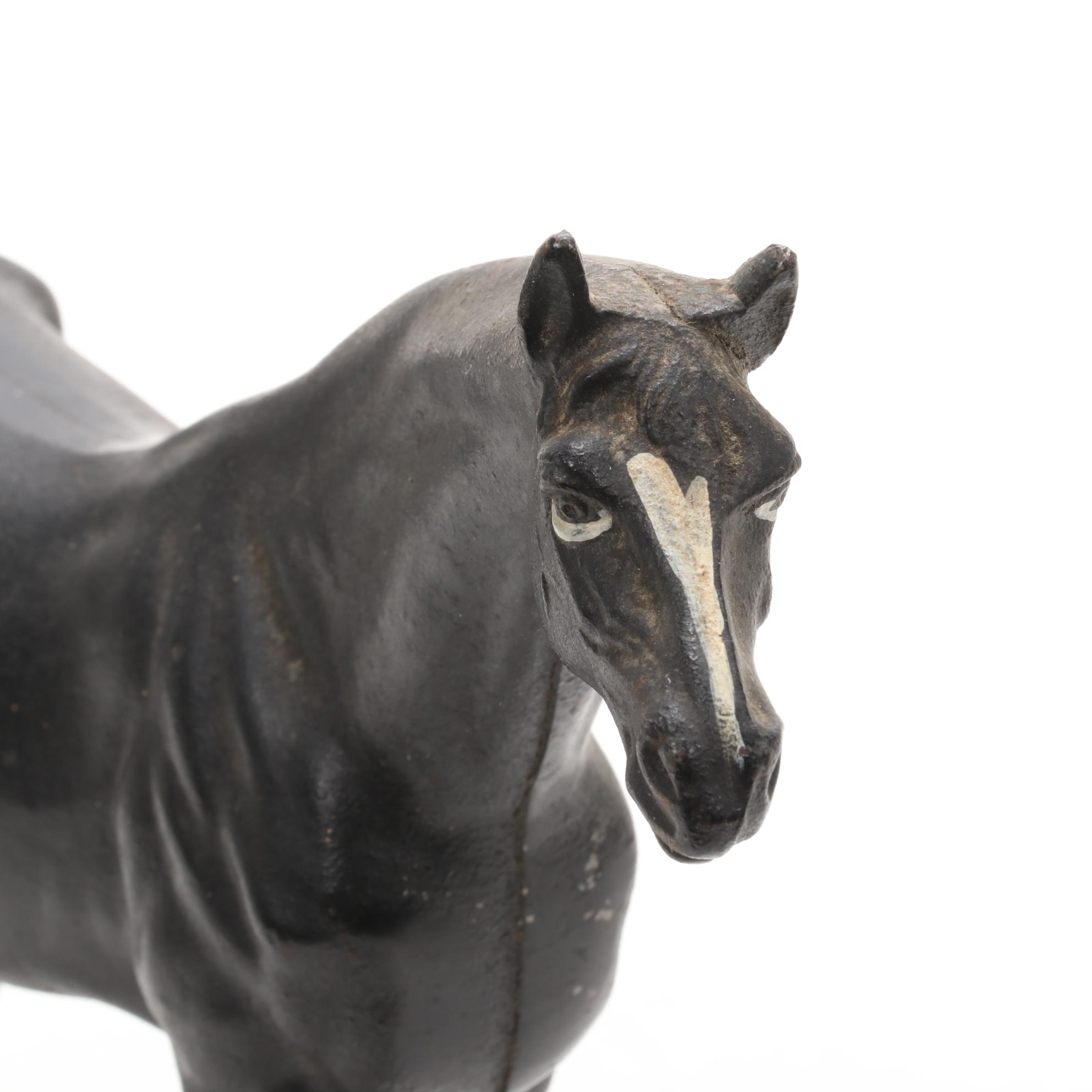 Hubley Style Cast Iron Thoroughbred Horse Figurine, Early 20th Century