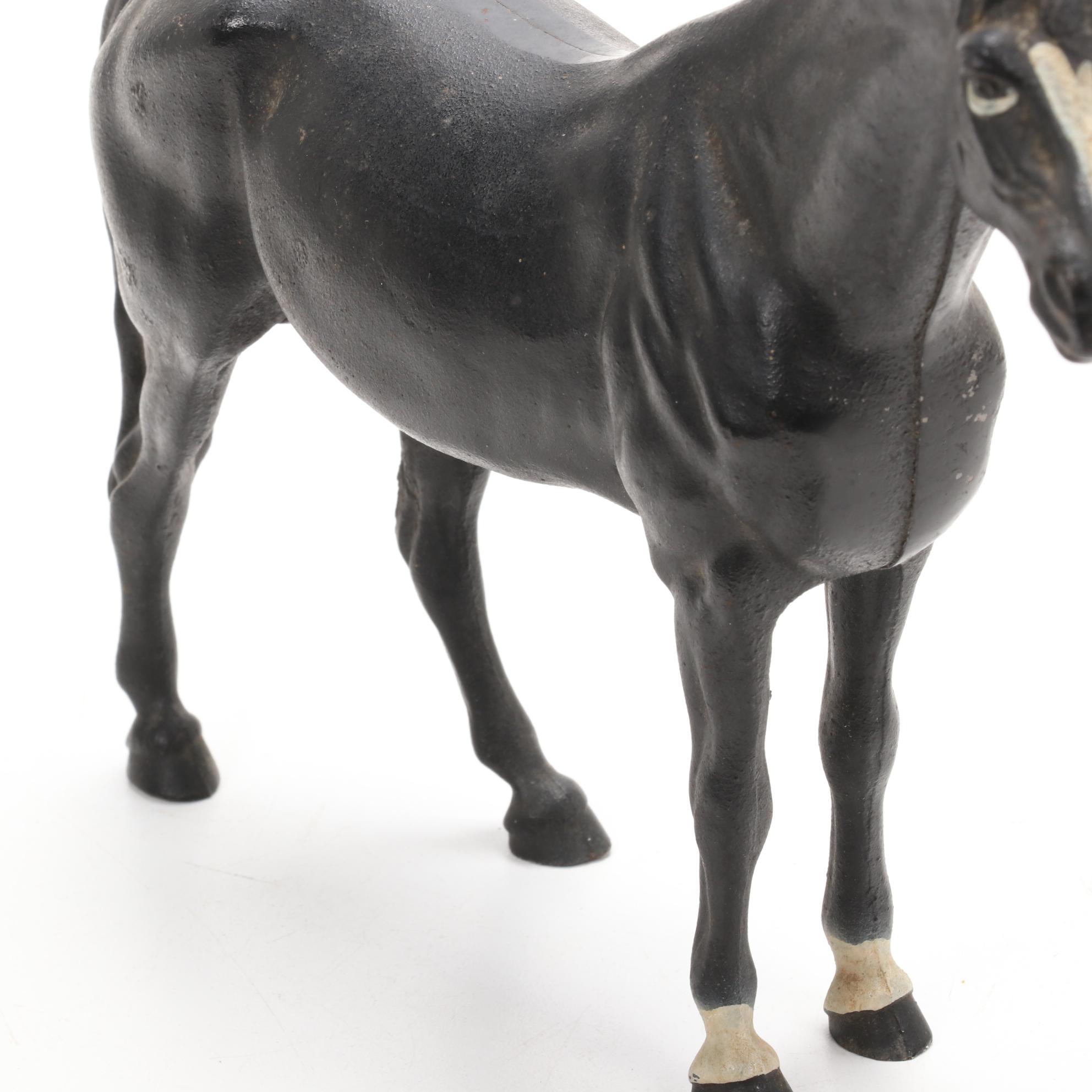 Hubley Style Cast Iron Thoroughbred Horse Figurine, Early 20th Century