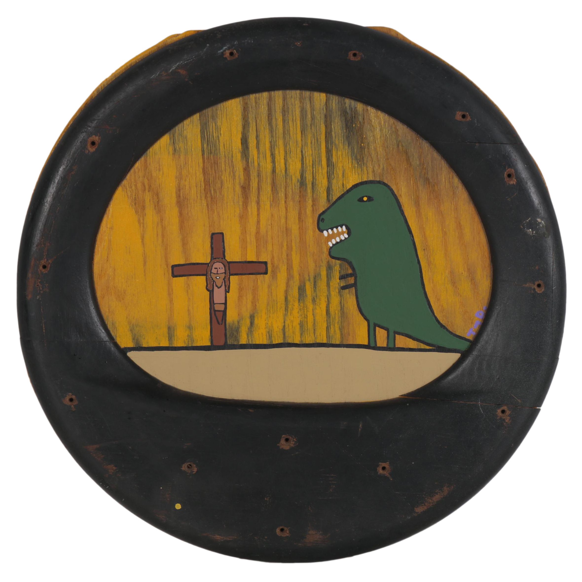 Tony Dotson Folk Art Acrylic Painting "Still Want to Debate?" 2017