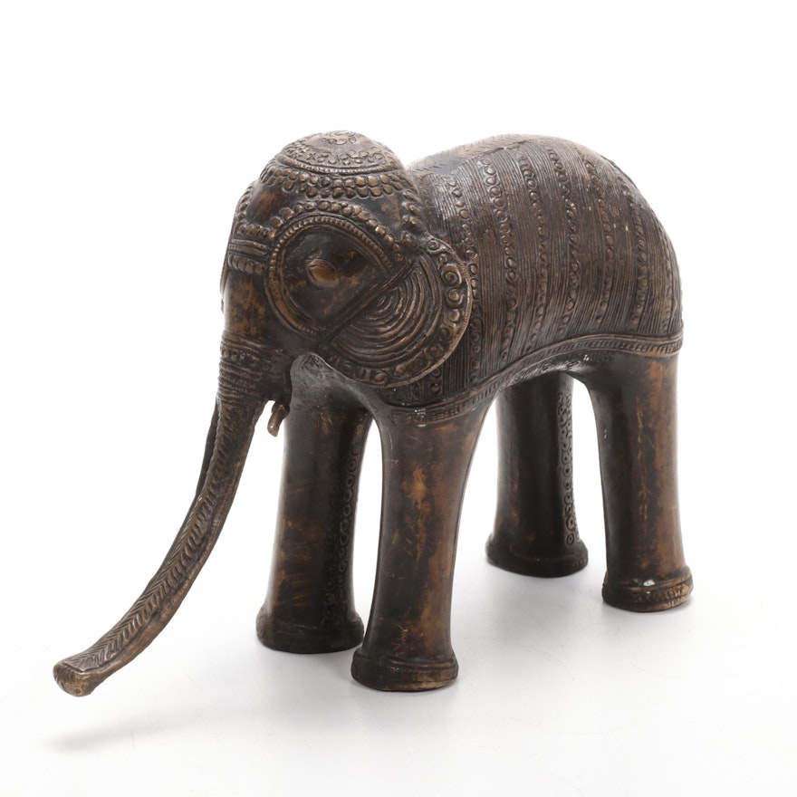 India Bronze Elephant Figurine