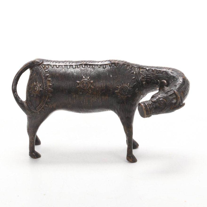 India Bronze Cow Figurine