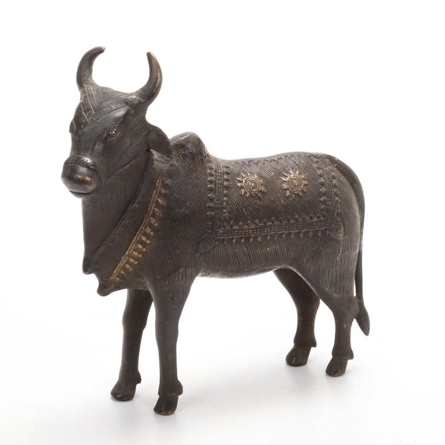 India Bronze Cow Figurine