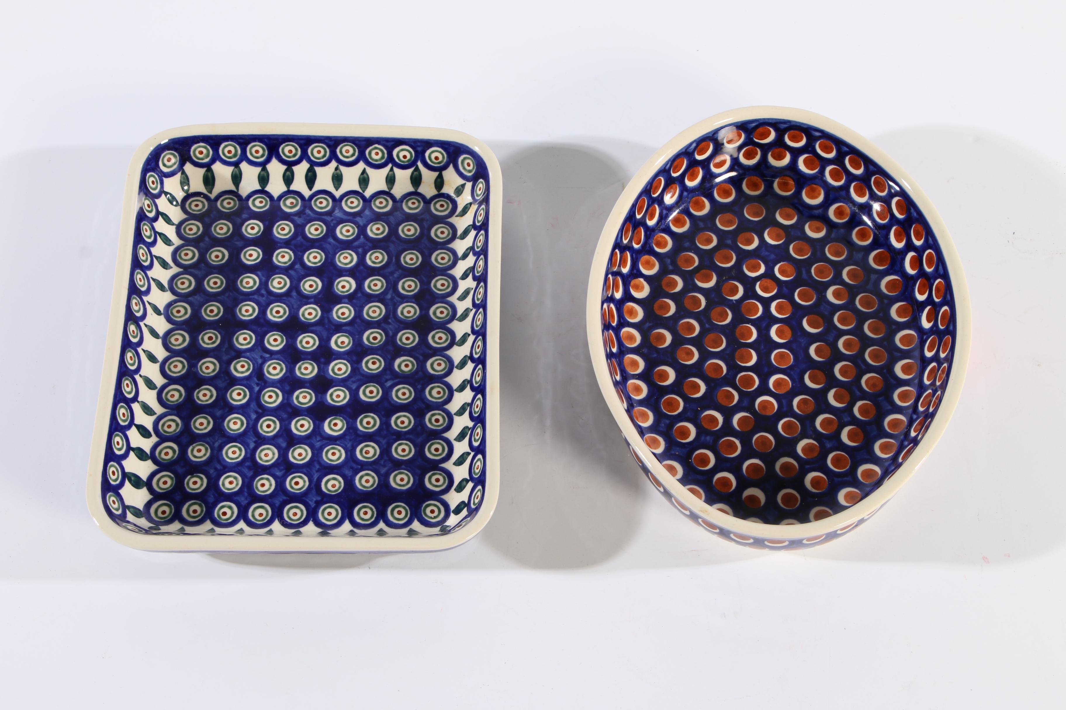 Boleslawiec Polish Pottery Dishes, Late 20th Century