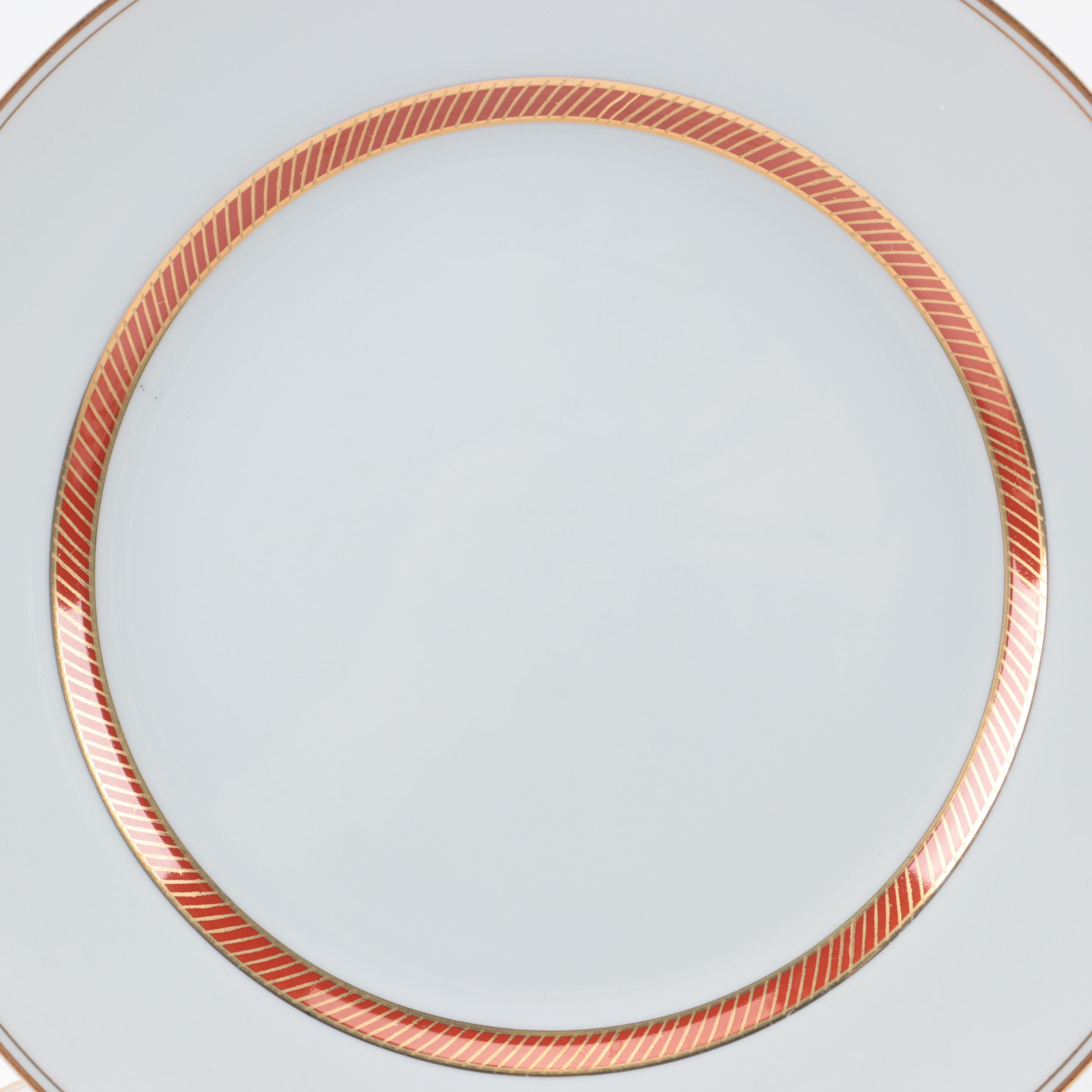 Fitz and Floyd "Bourdure Rouge" Porcelain Dinnerware, 1975–1980