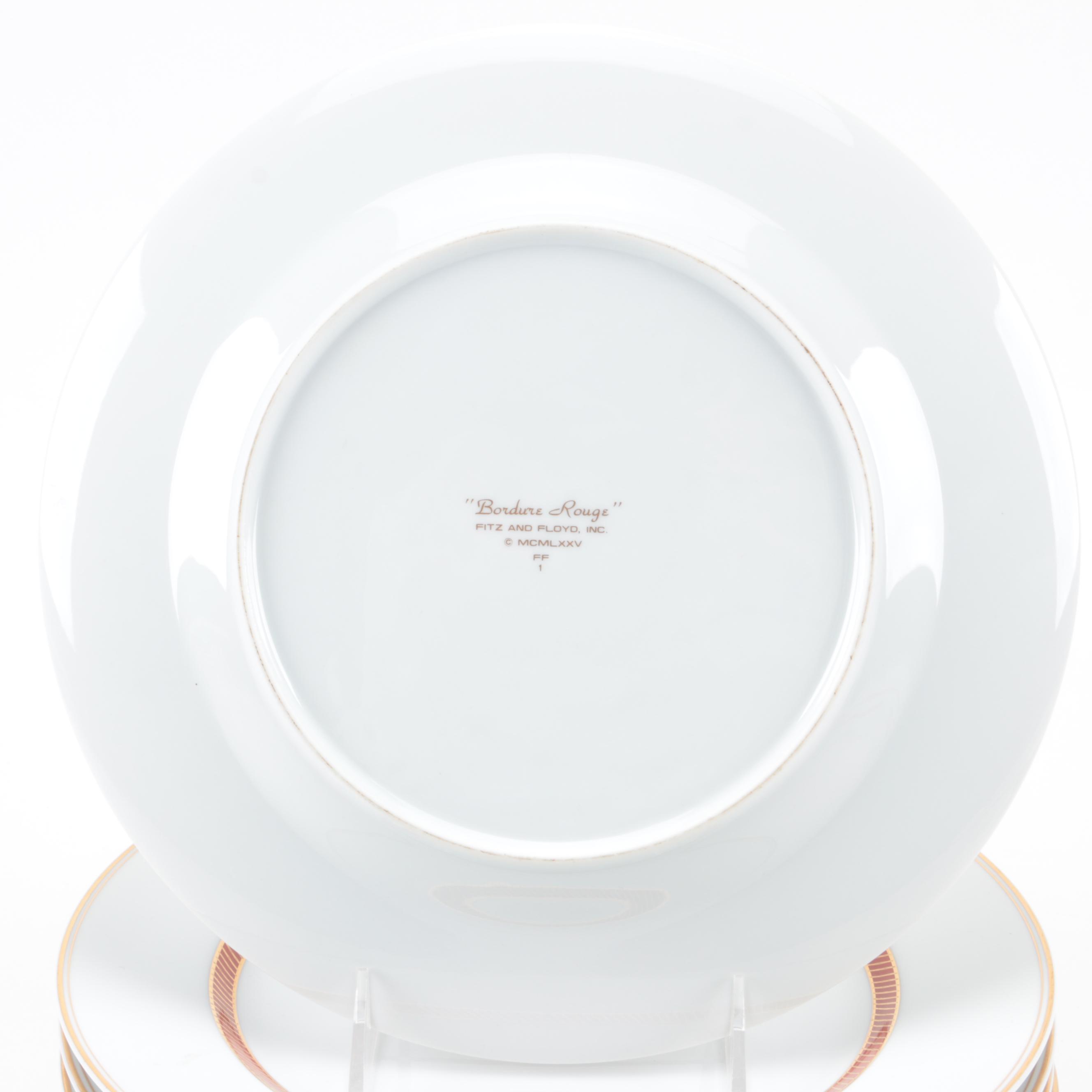 Fitz and Floyd "Bourdure Rouge" Porcelain Dinnerware, 1975–1980