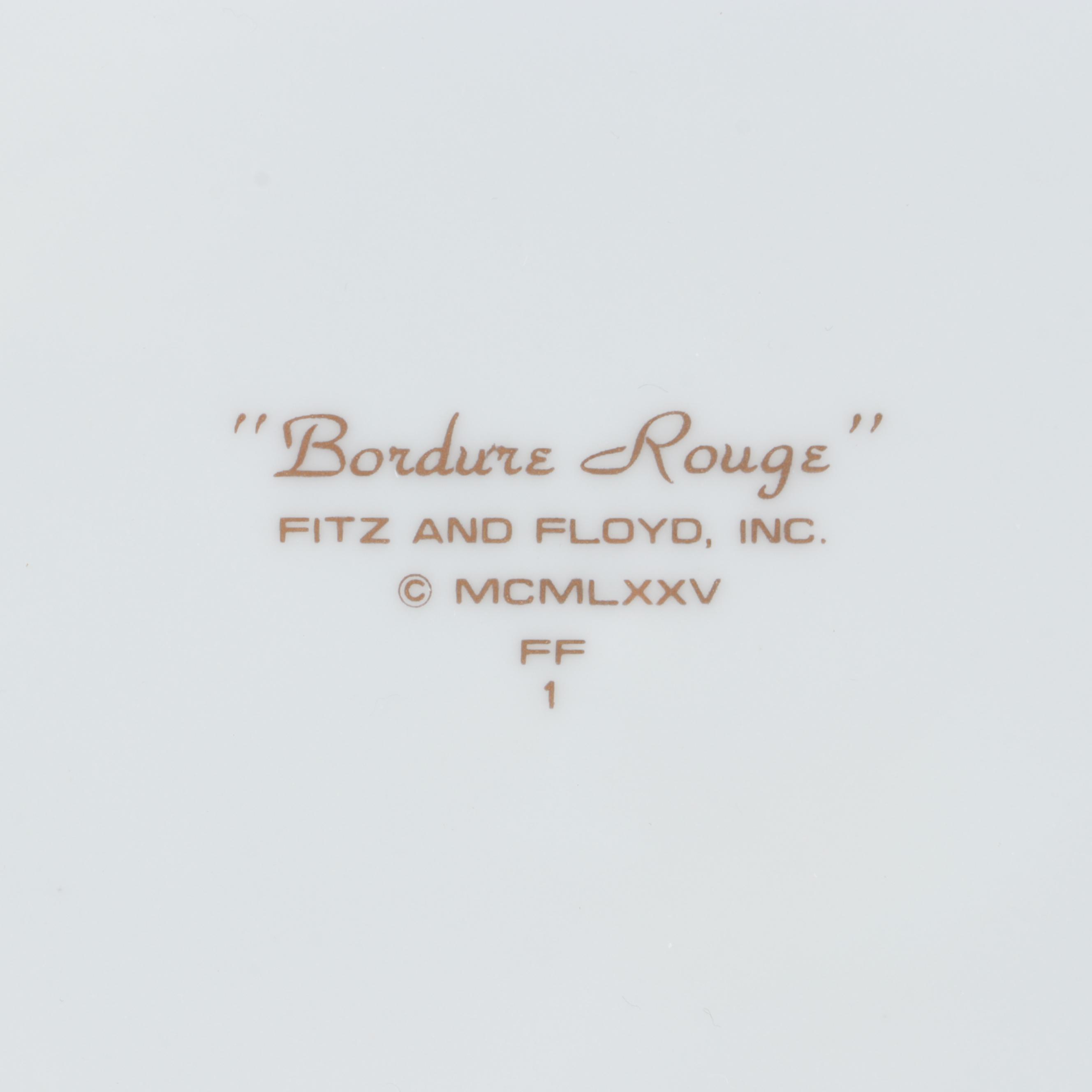 Fitz and Floyd "Bourdure Rouge" Porcelain Dinnerware, 1975–1980