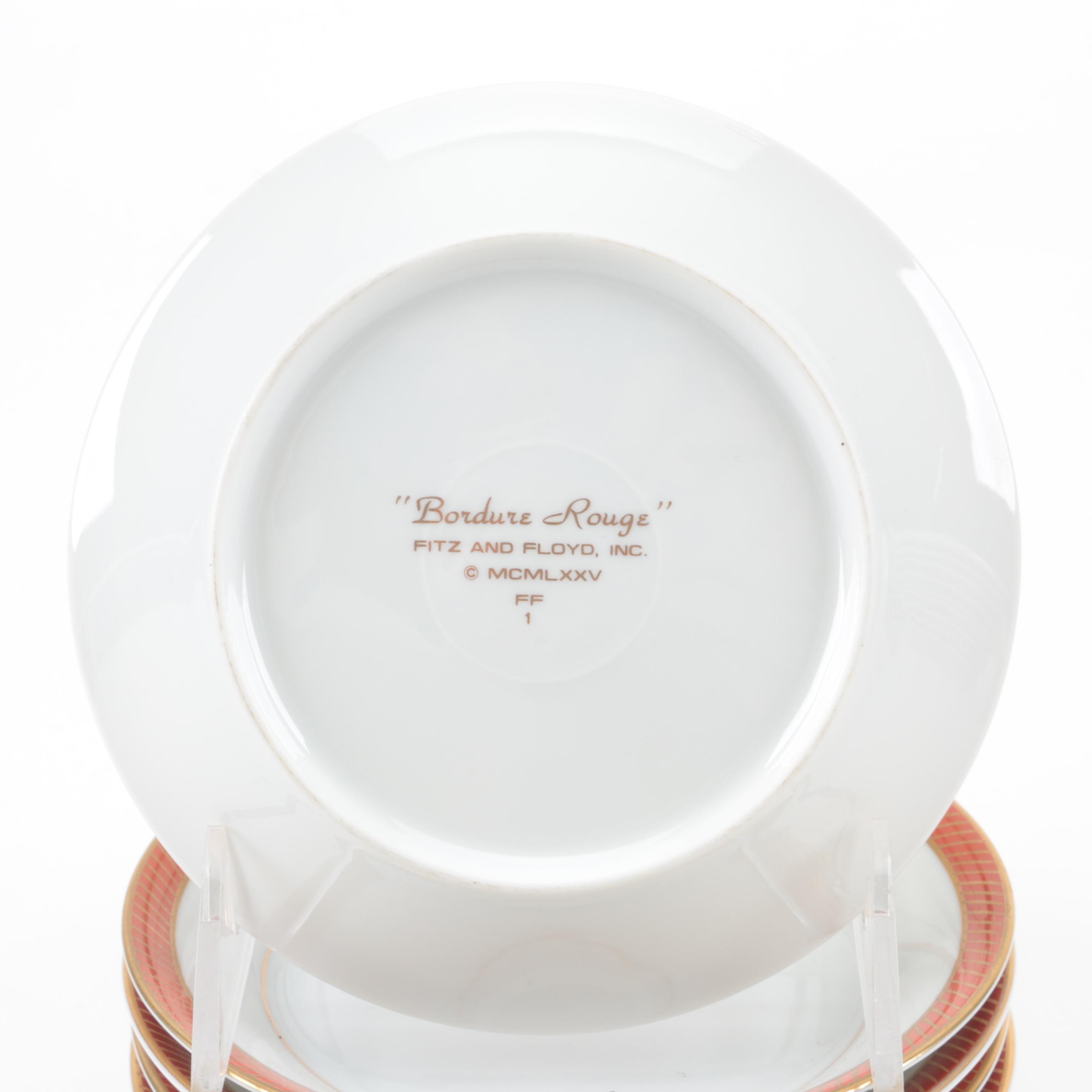 Fitz and Floyd "Bourdure Rouge" Porcelain Dinnerware, 1975–1980