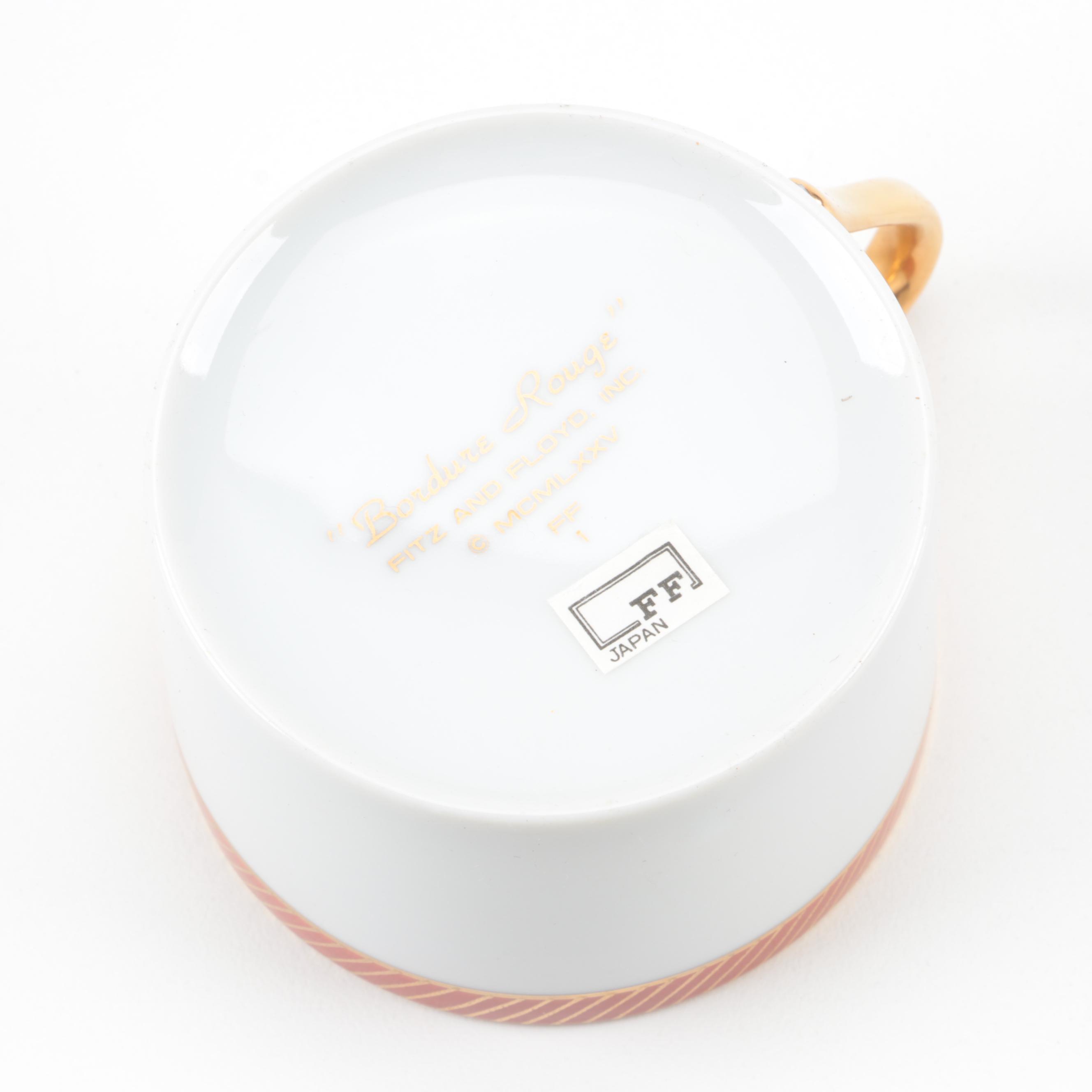 Fitz and Floyd "Bourdure Rouge" Porcelain Dinnerware, 1975–1980