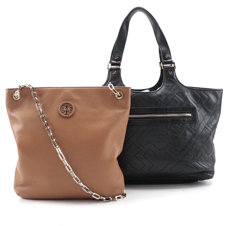 Tory Burch Leather Tote Bag and Chain Strap Crossbody