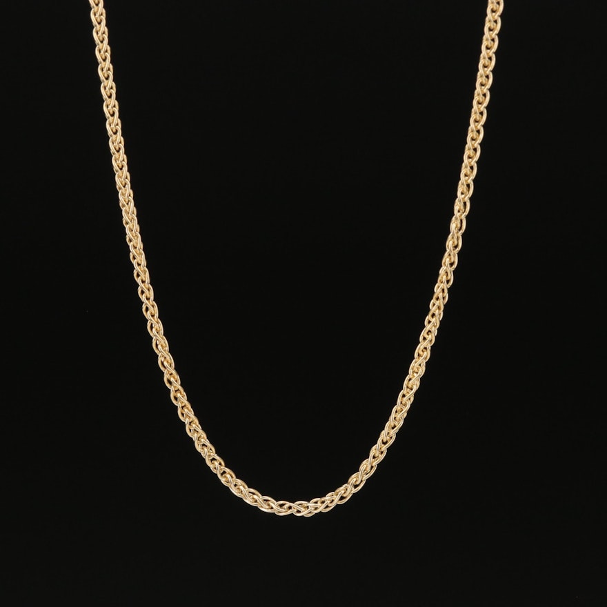 14K Foxtail Chain Necklace