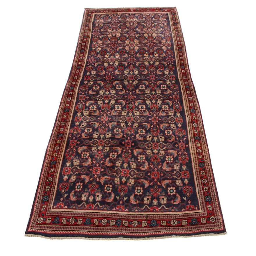 3'6 x 10'2 Hand-Knotted Persian Mahal Long Rug, 1970s