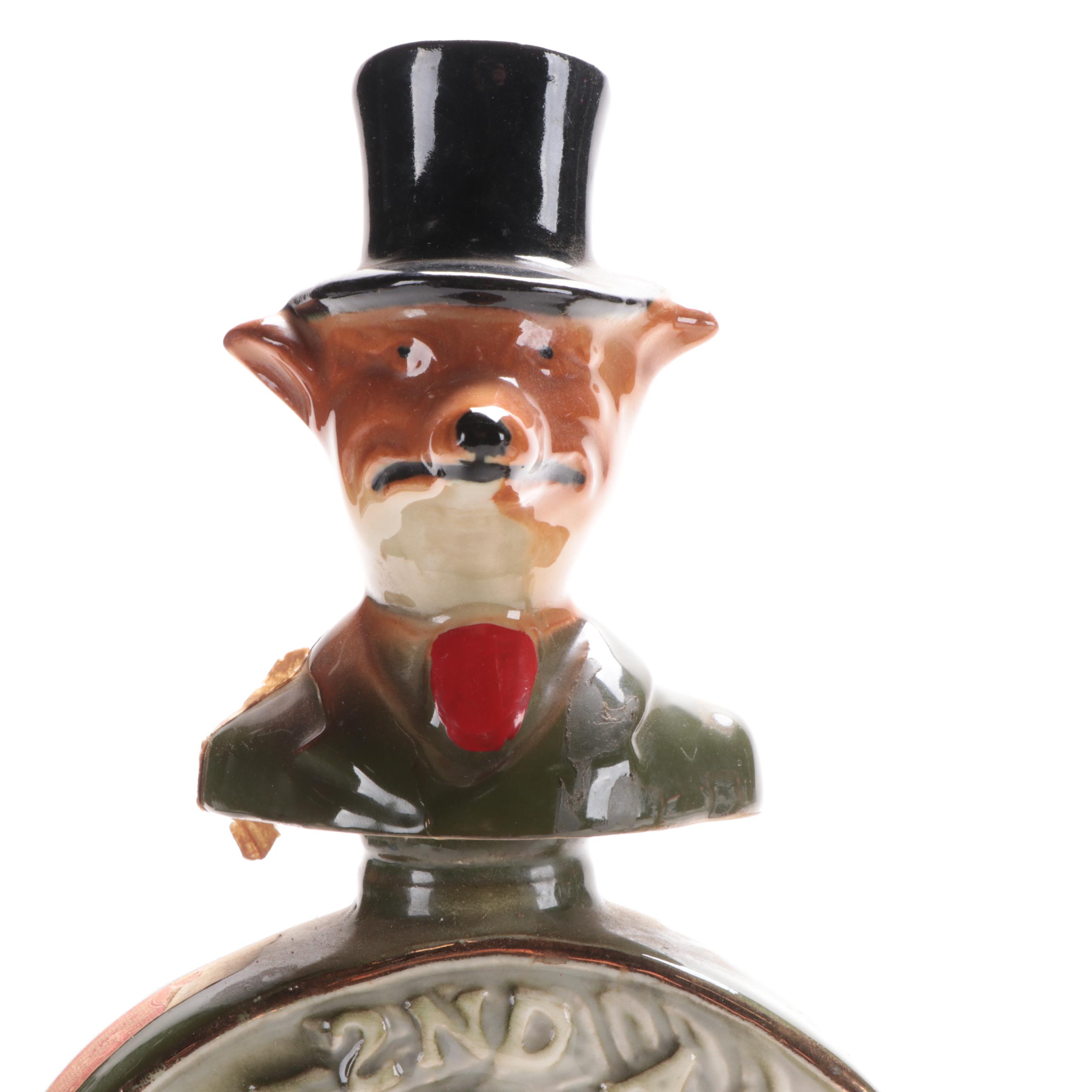 Jim Beam for Regal China Ceramic Fox Decanters and Figurines, Late 20th Century