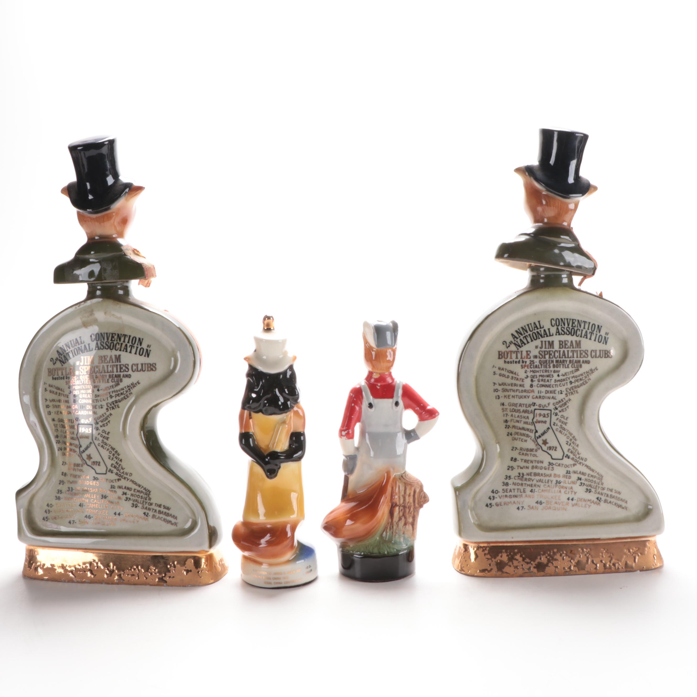 Jim Beam for Regal China Ceramic Fox Decanters and Figurines, Late 20th Century