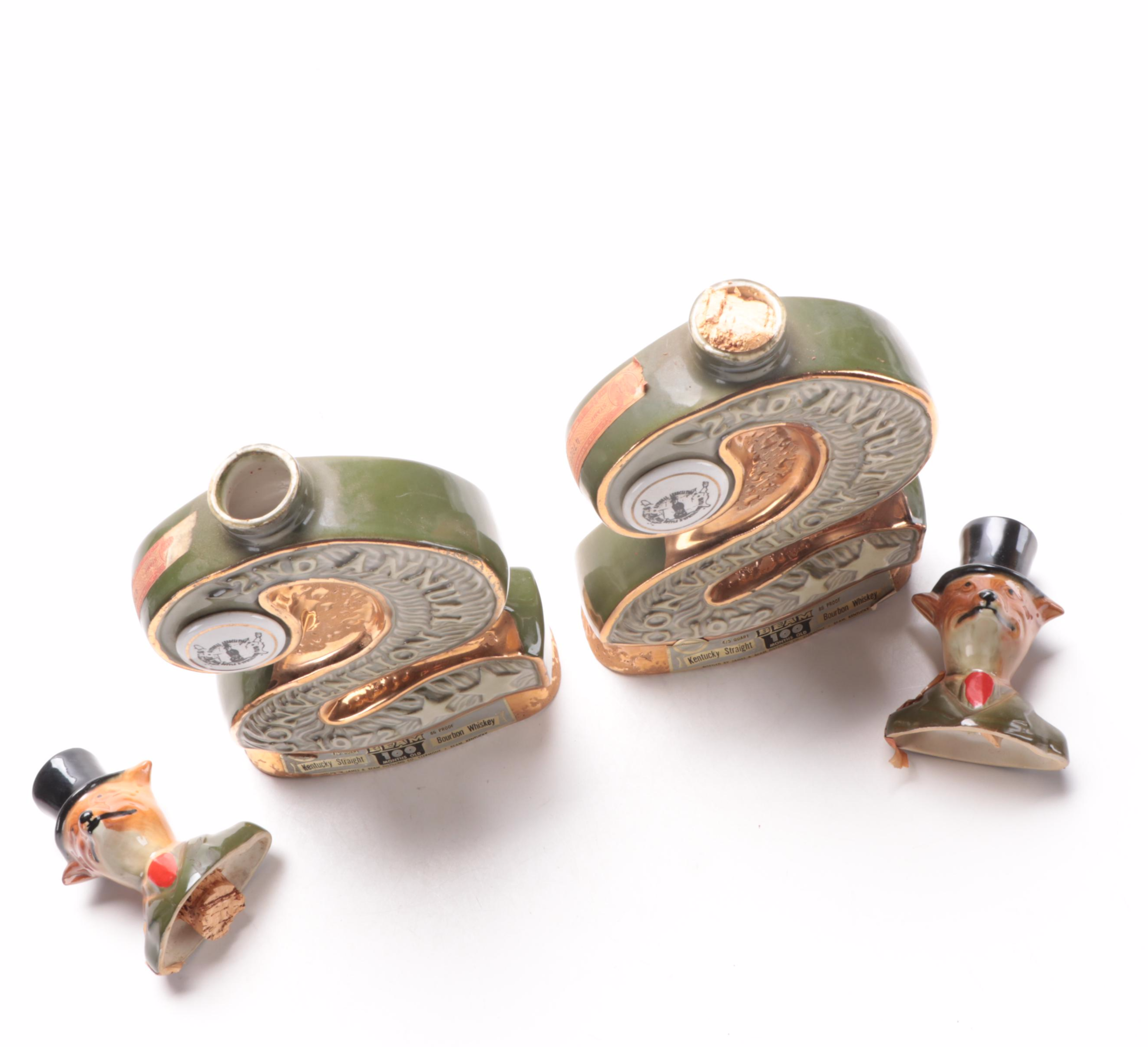 Jim Beam for Regal China Ceramic Fox Decanters and Figurines, Late 20th Century