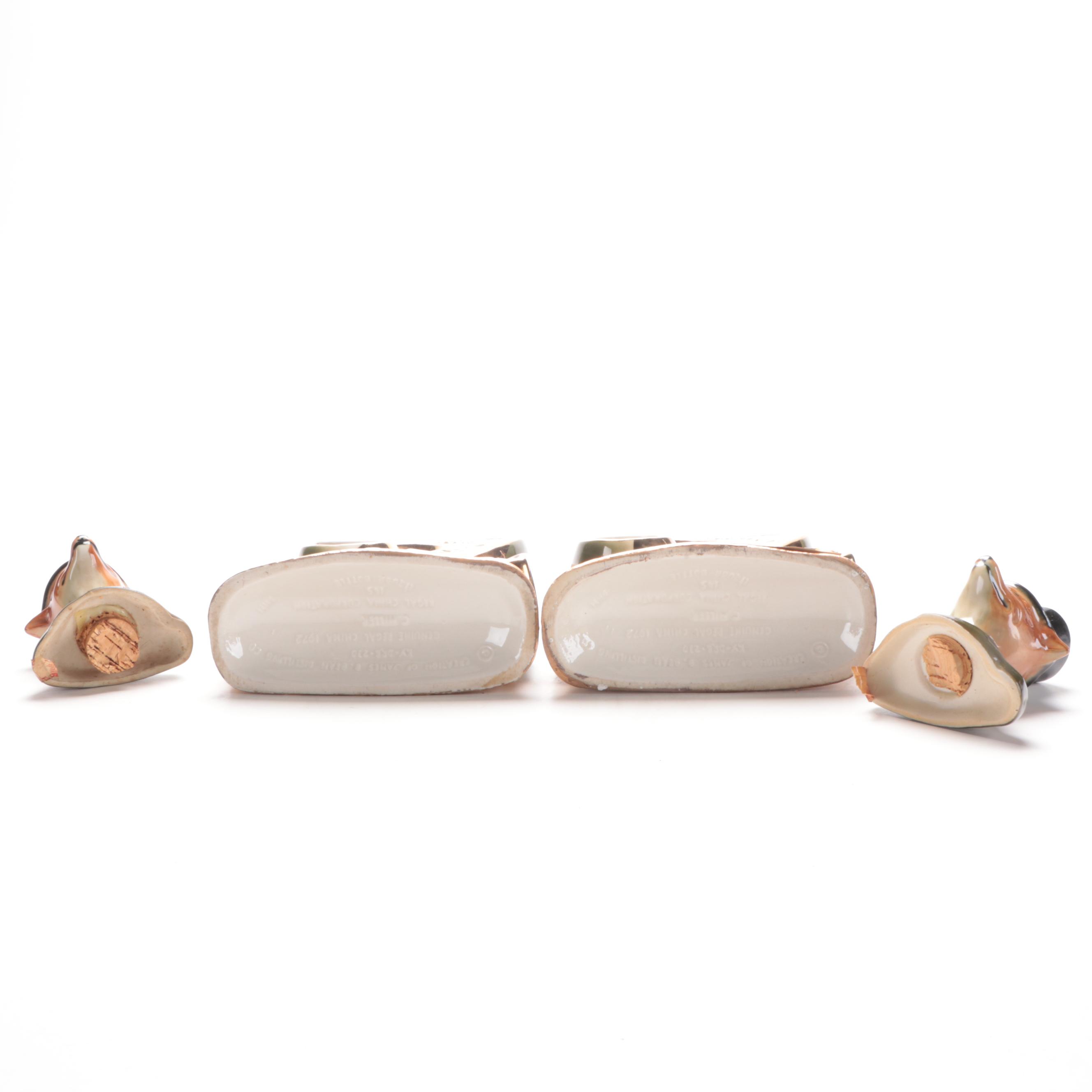 Jim Beam for Regal China Ceramic Fox Decanters and Figurines, Late 20th Century