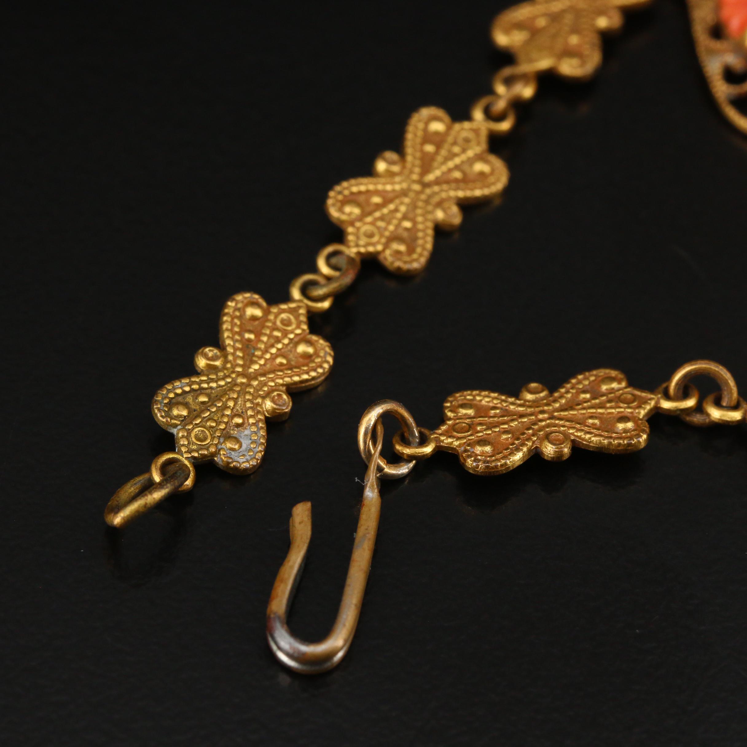 Vintage Faux Coral Openwork Bracelet