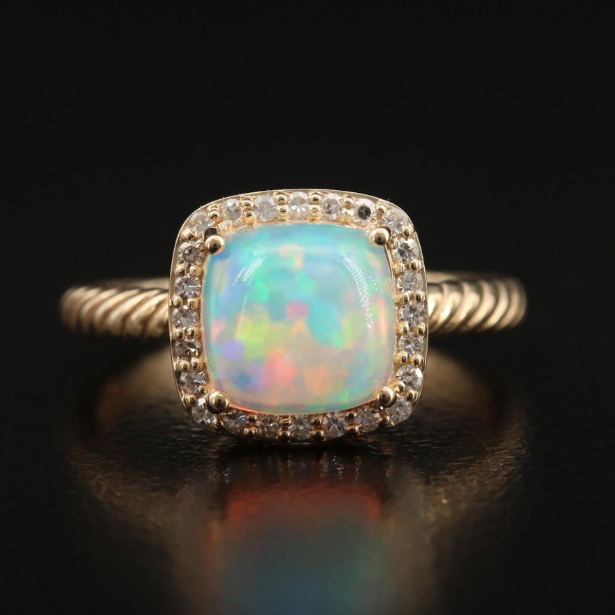 EFFY 14K Opal and Diamond Ring