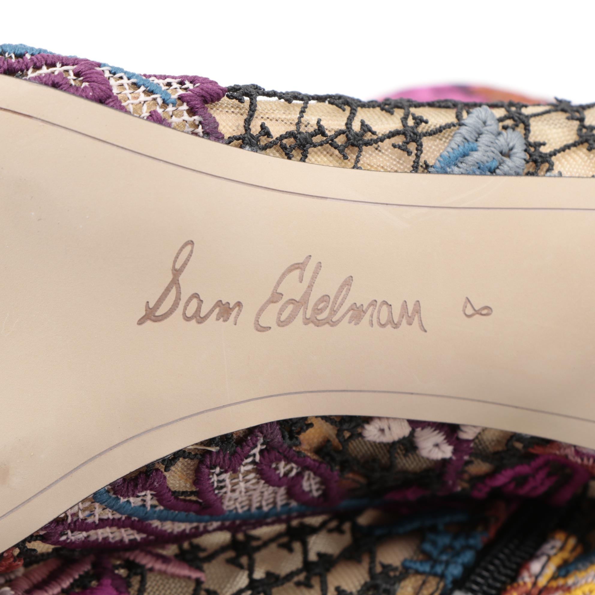 Sam Edelman Kinzey Floral Embroidered Mesh Booties