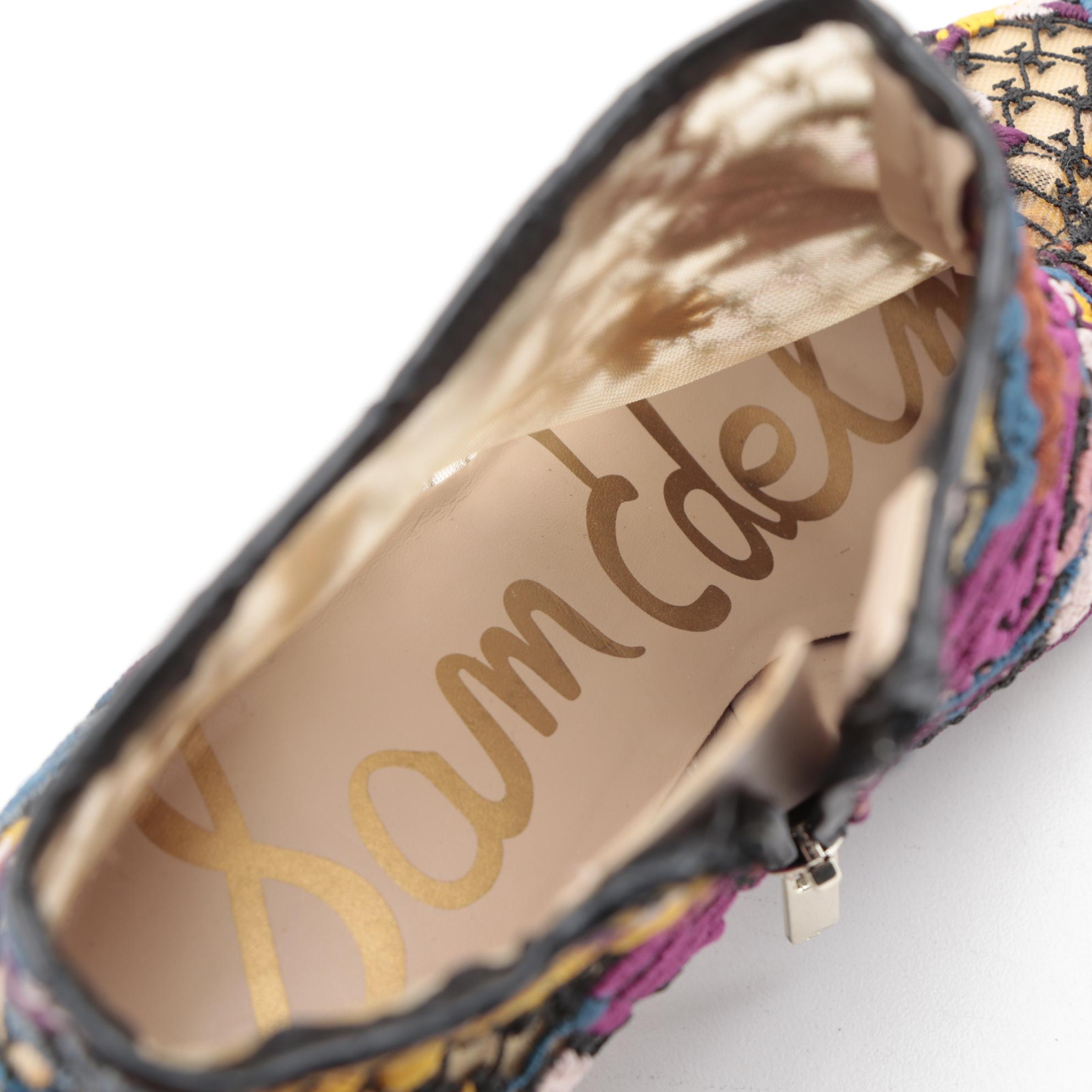 Sam Edelman Kinzey Floral Embroidered Mesh Booties