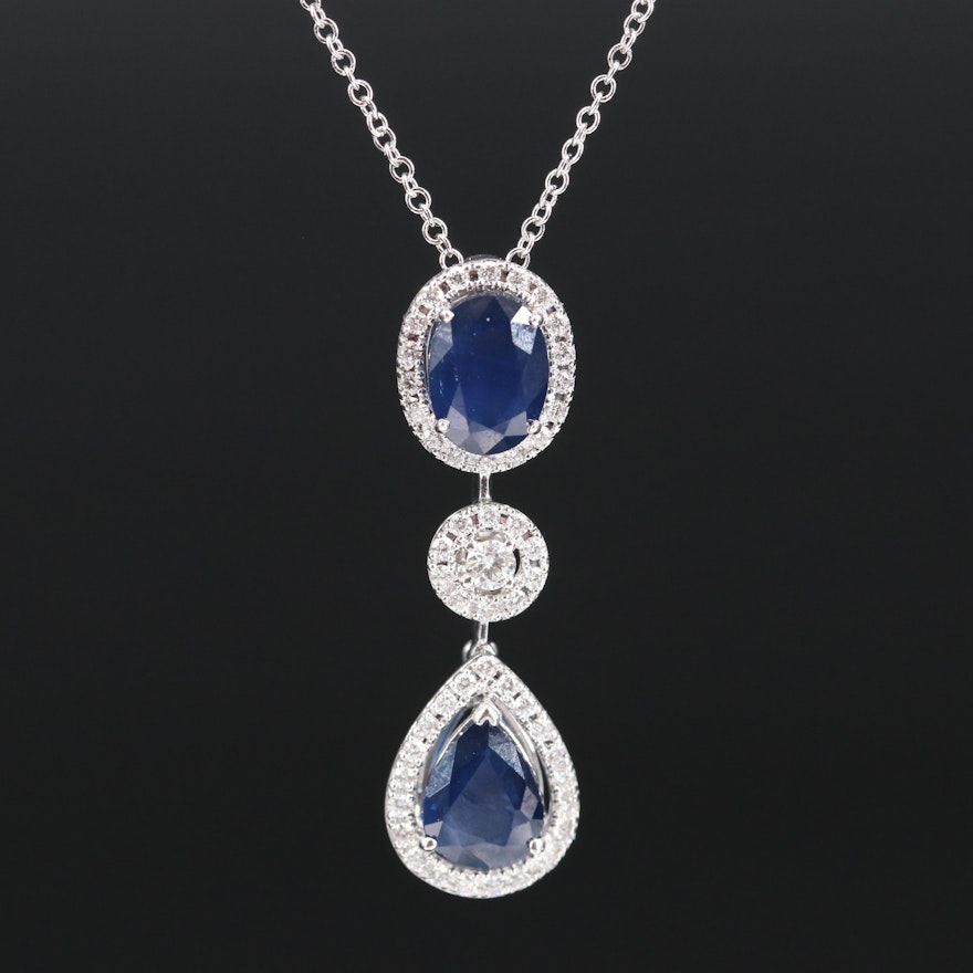 EFFY 14K 2.75 CTW Sapphire and Diamond Necklace