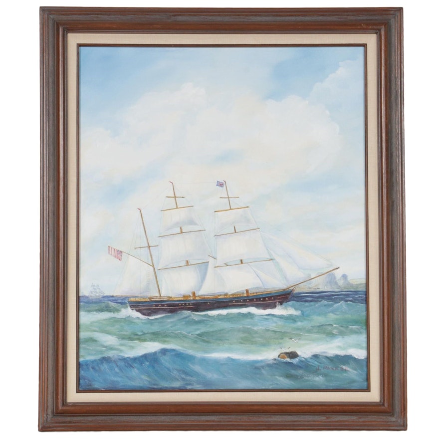 Jack Parker Oil Painting "A British Ship Rounding Cape of Good Hope," 2003