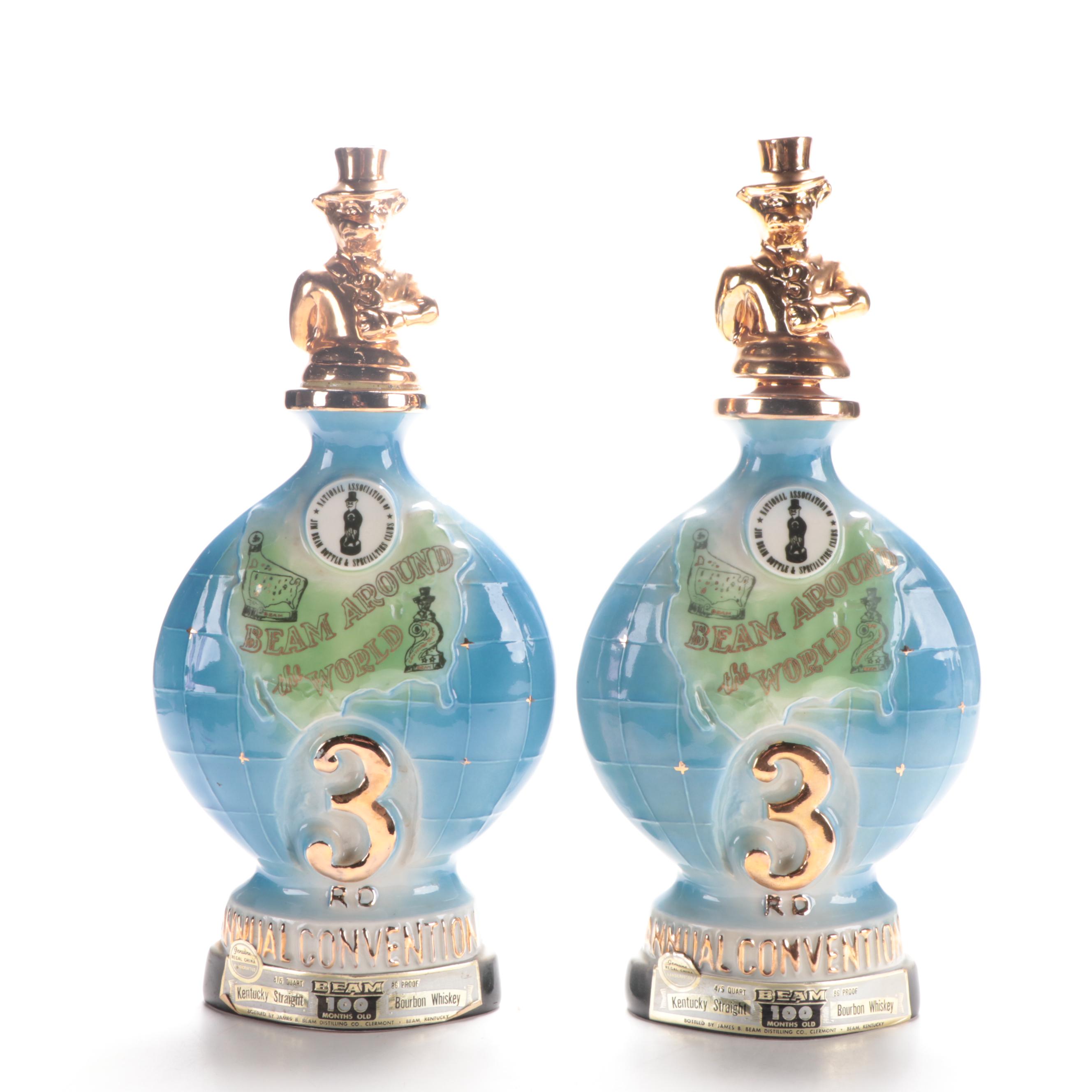 Jim Beam Gem City Bottle Club and 3rd Convention Decanters, 1970s