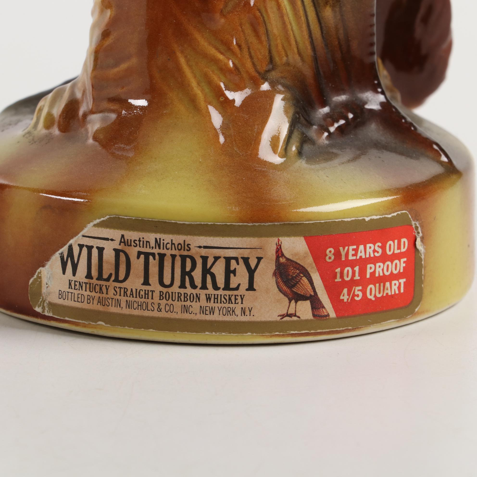Austin Nichols Wild Turkey Ceramic Bourbon Decanters, 1970s