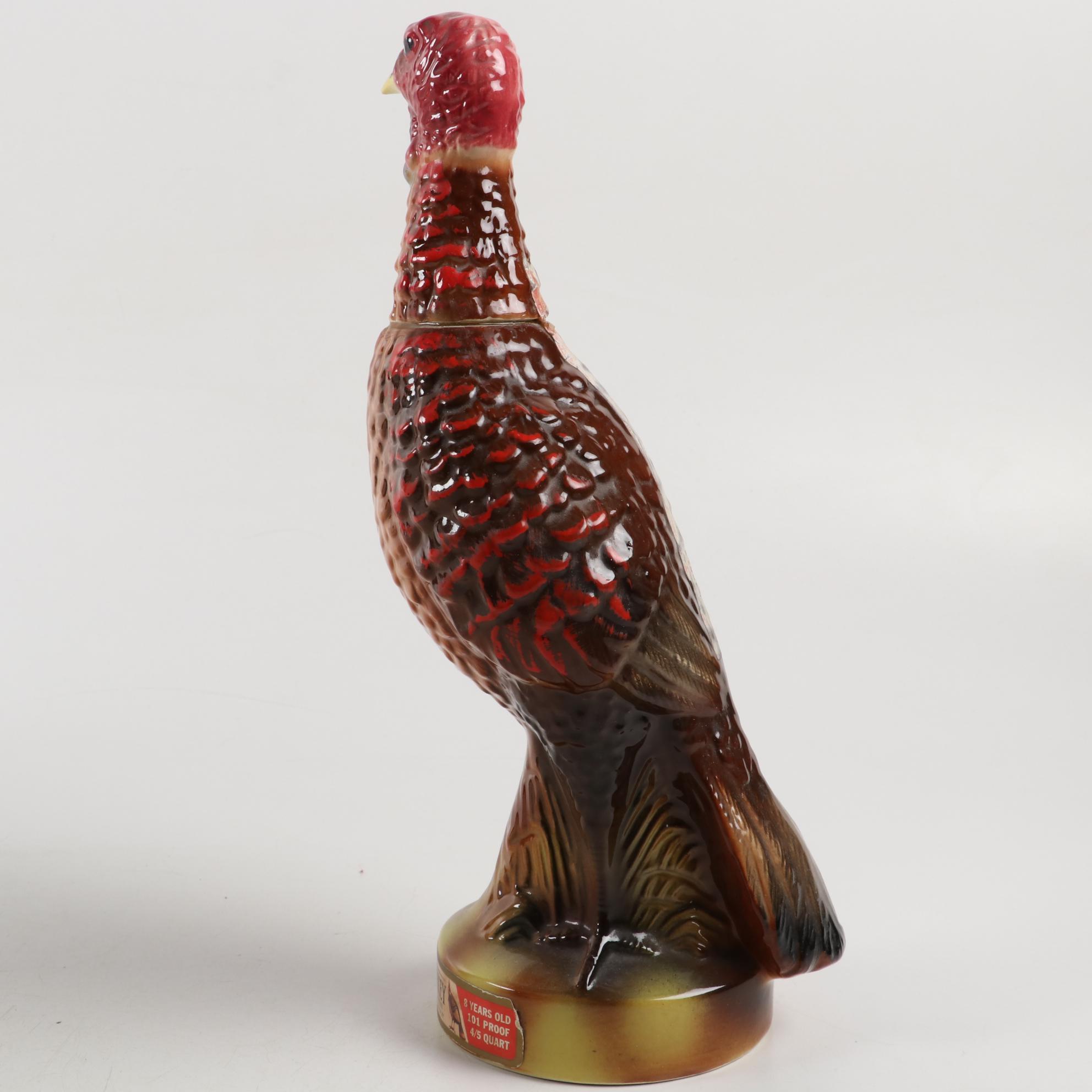 Austin Nichols Wild Turkey Ceramic Bourbon Decanters, 1970s