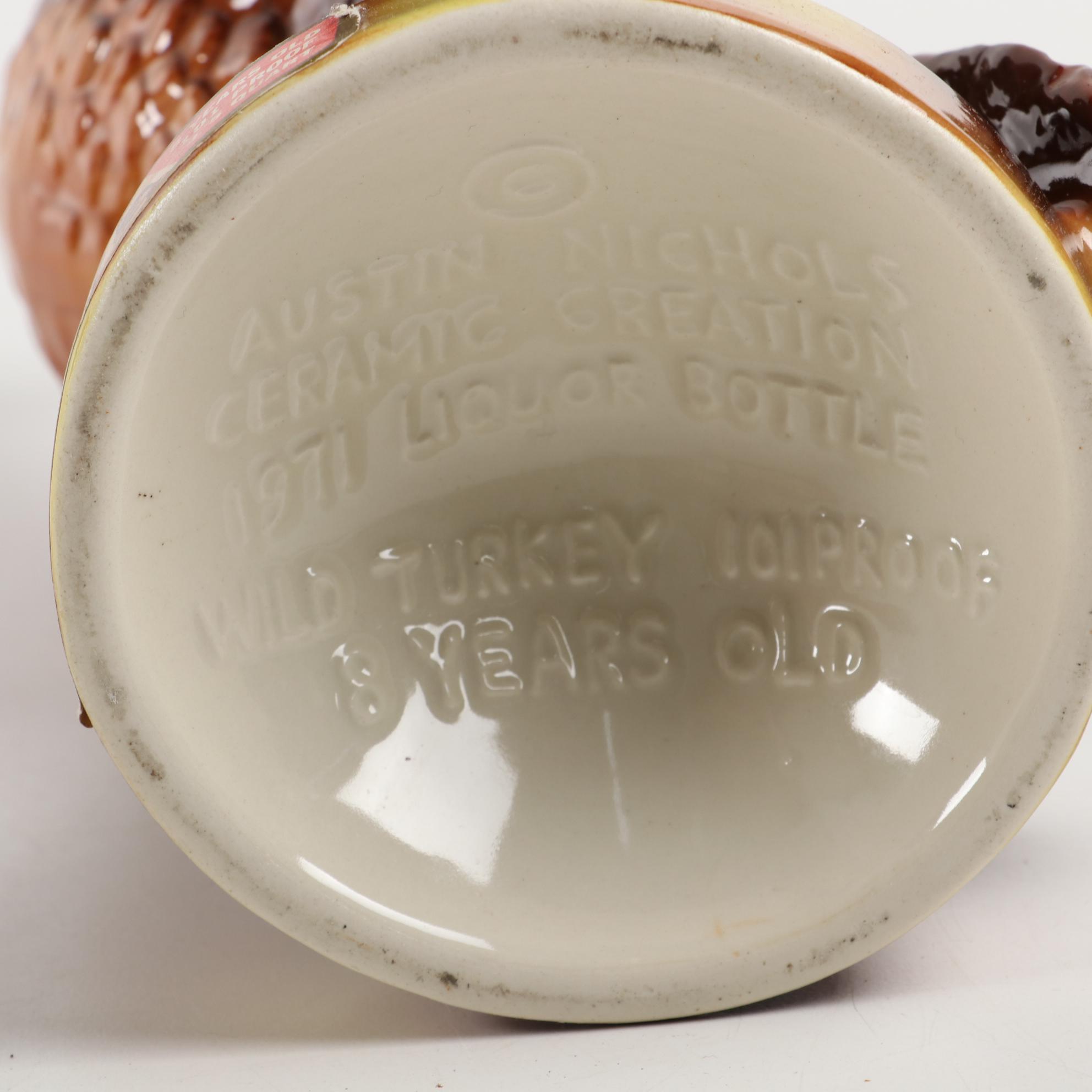 Austin Nichols Wild Turkey Ceramic Bourbon Decanters, 1970s