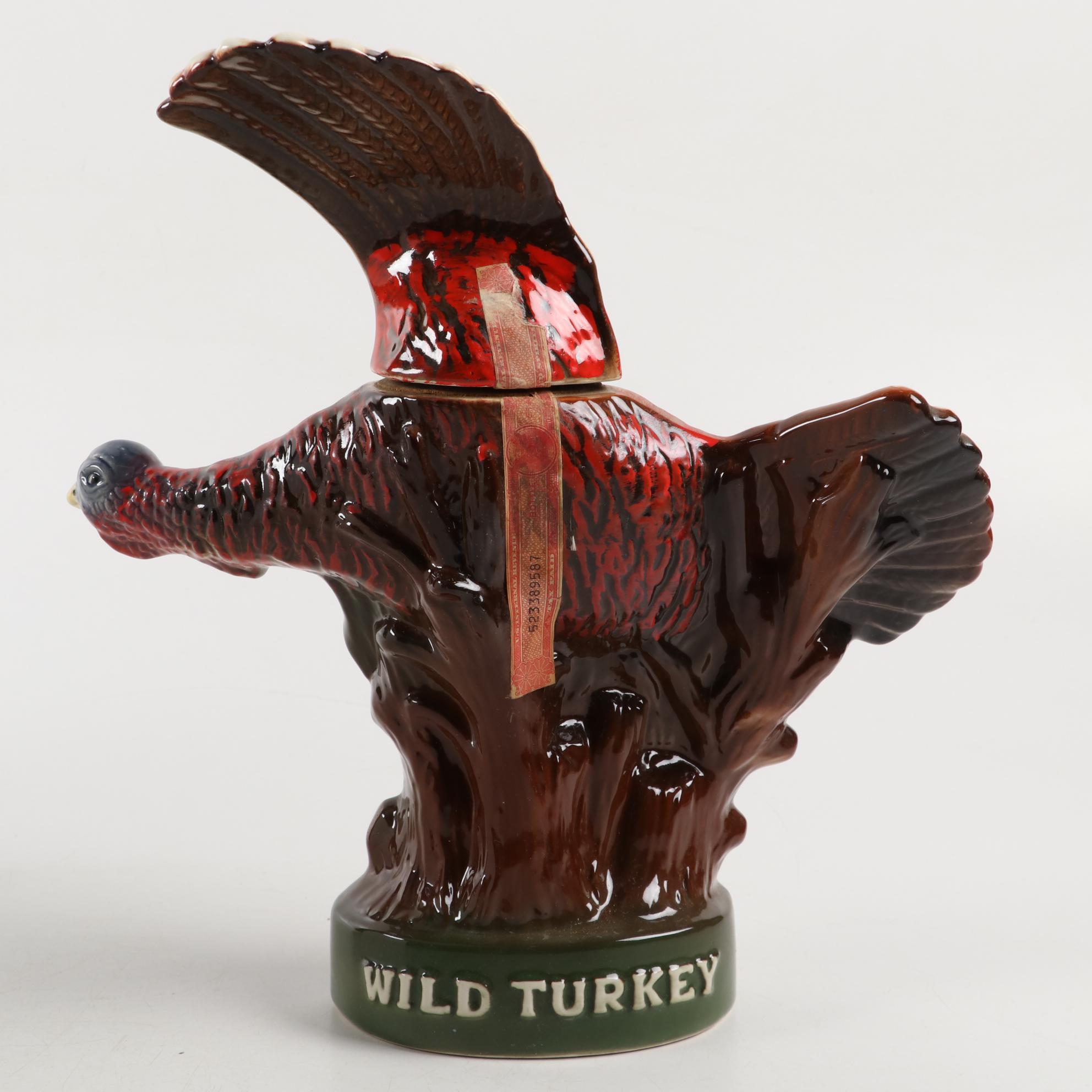 Austin Nichols Wild Turkey Ceramic Bourbon Decanters, 1970s
