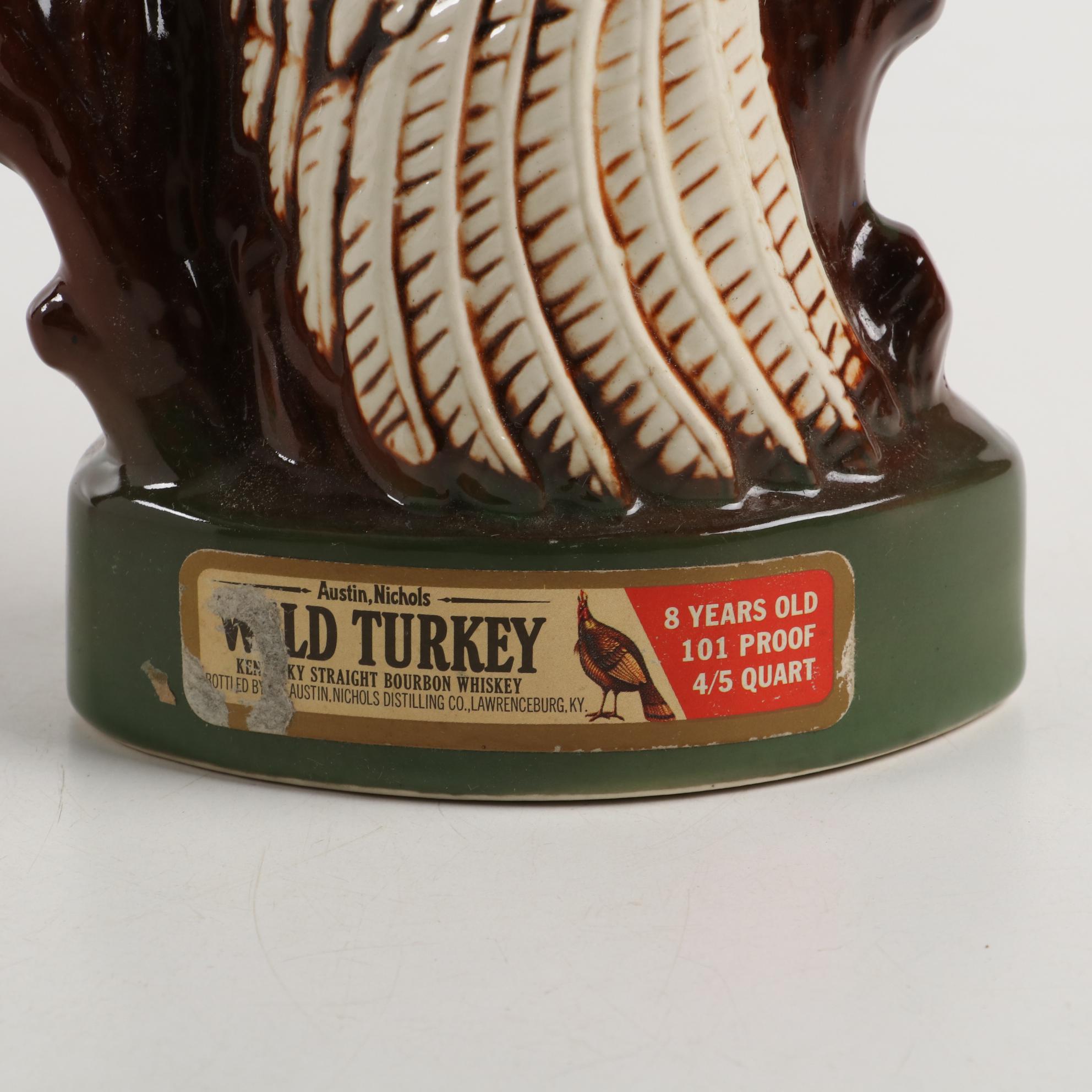 Austin Nichols Wild Turkey Ceramic Bourbon Decanters, 1970s