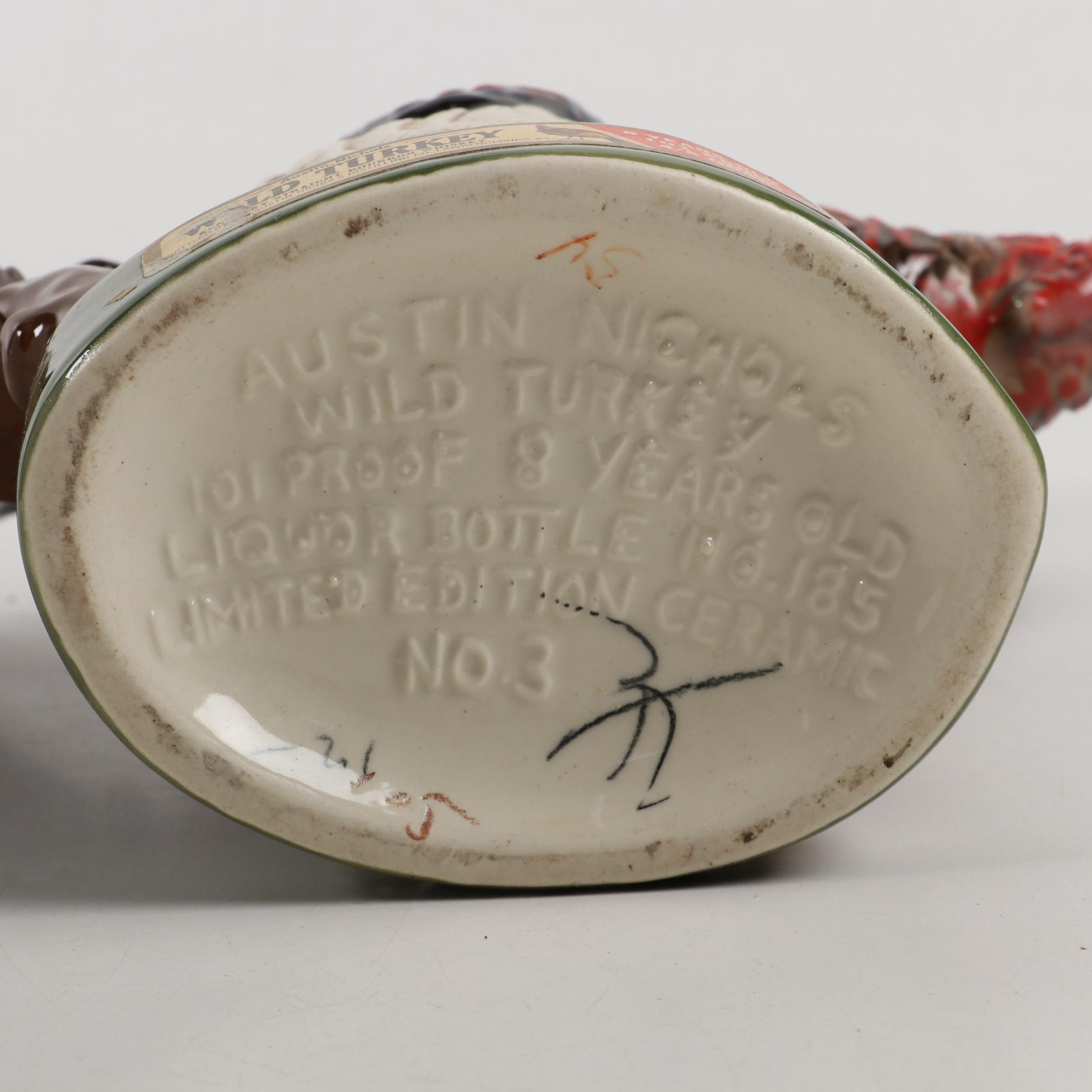 Austin Nichols Wild Turkey Ceramic Bourbon Decanters, 1970s