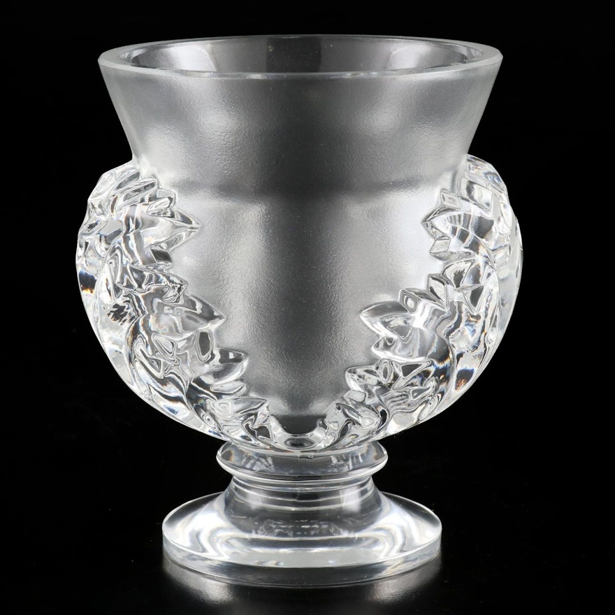 Lalique "Saint Cloud" Frosted and Clear Crystal Vase