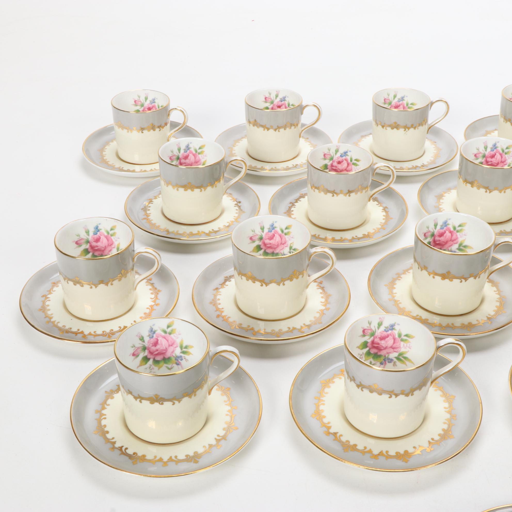 Aynsley "Lancaster" Bone China Coffee Cups and Saucers, 1939–1960