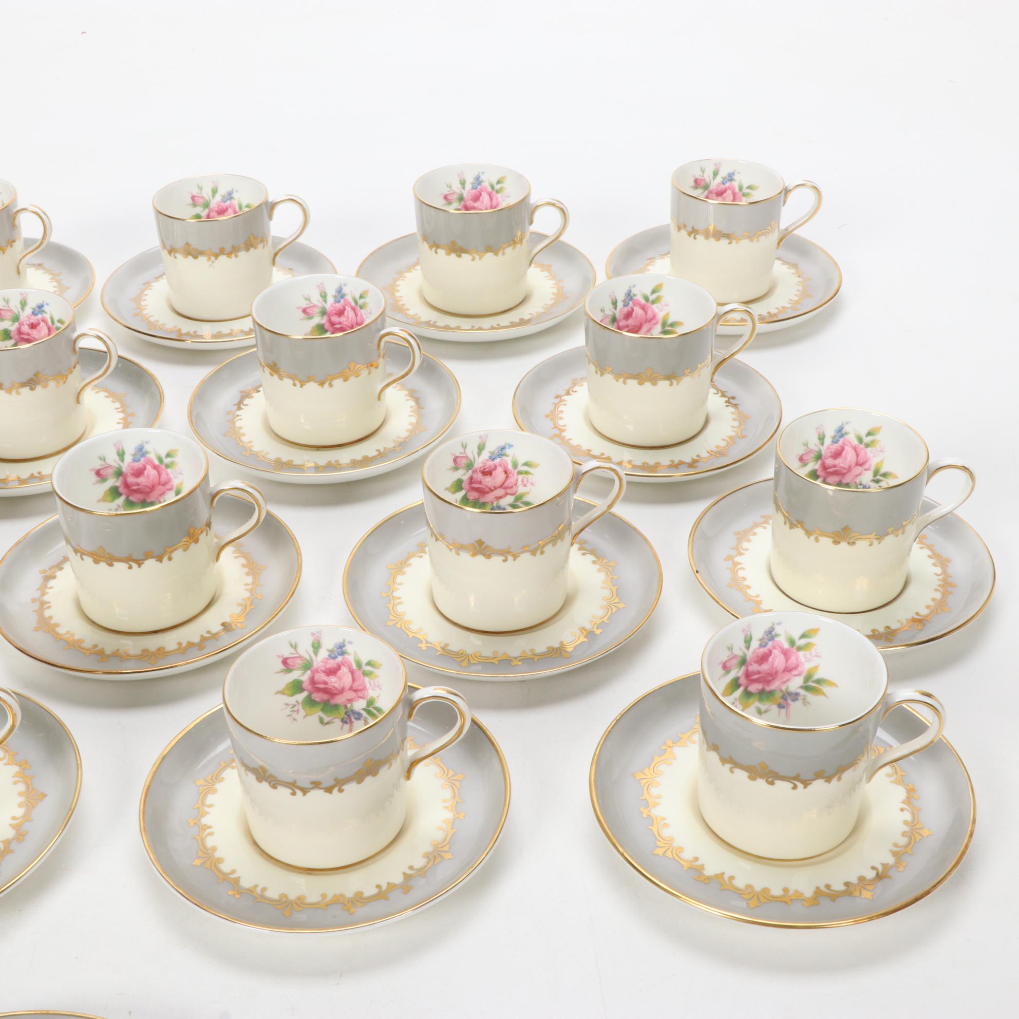 Aynsley "Lancaster" Bone China Coffee Cups and Saucers, 1939–1960