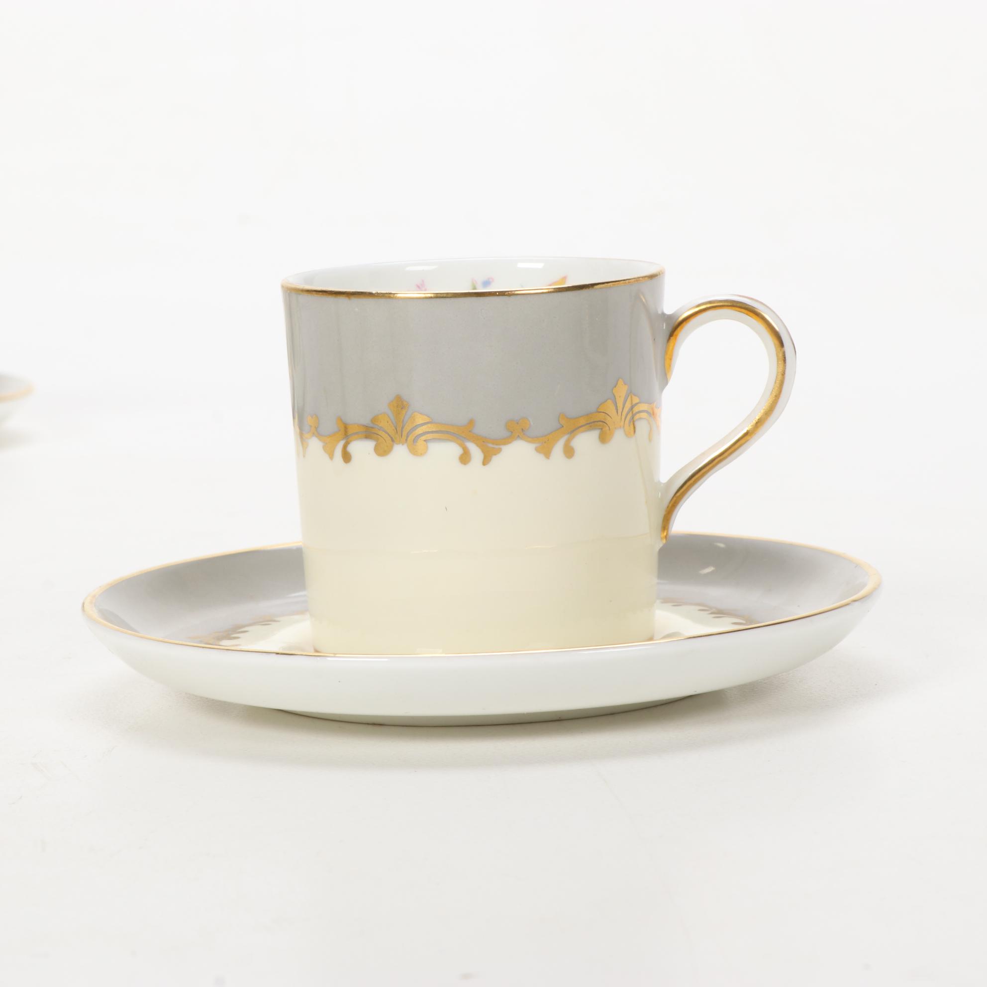 Aynsley "Lancaster" Bone China Coffee Cups and Saucers, 1939–1960