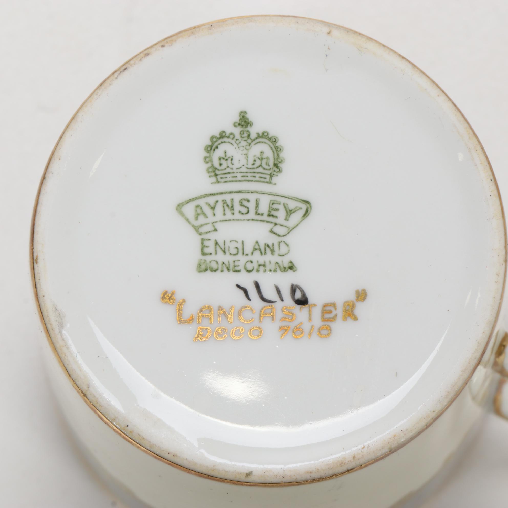 Aynsley "Lancaster" Bone China Coffee Cups and Saucers, 1939–1960