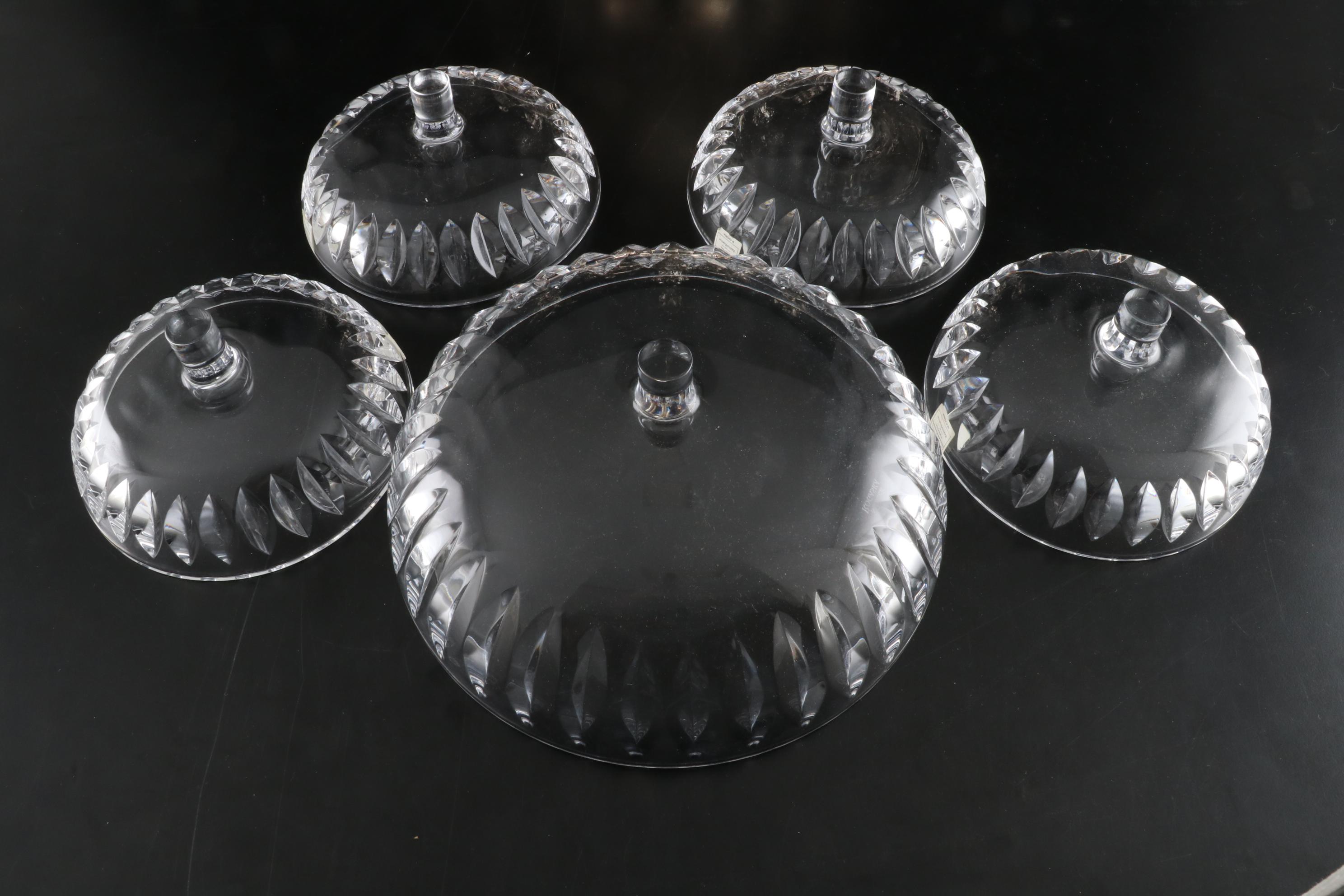 Reed & Barton Silver Plate Epergne with Miller Rogaska Crystal Bowls