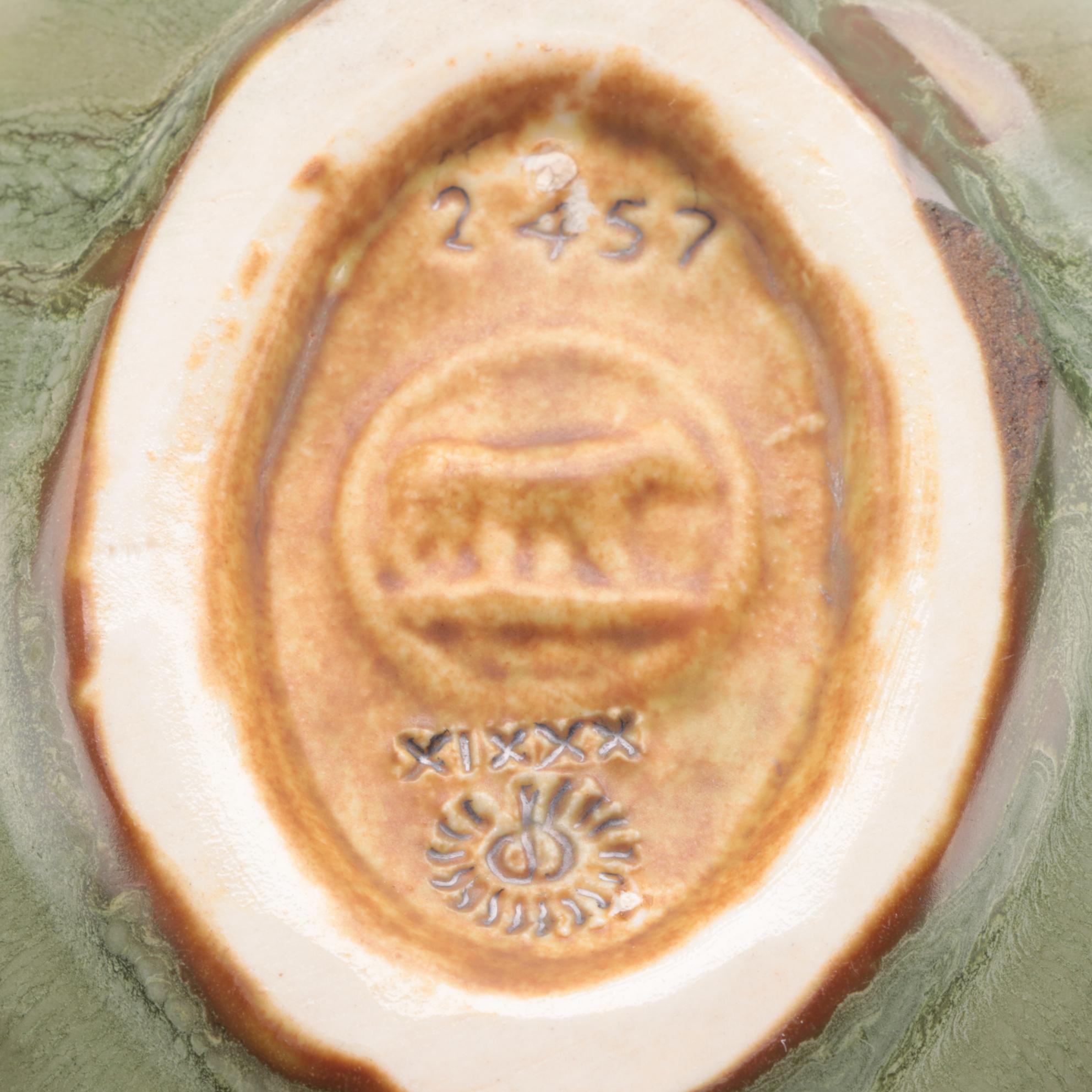 Rookwood Pottery "Devil Mask" Jade Green Glaze Ceramic Ashtray, 1939