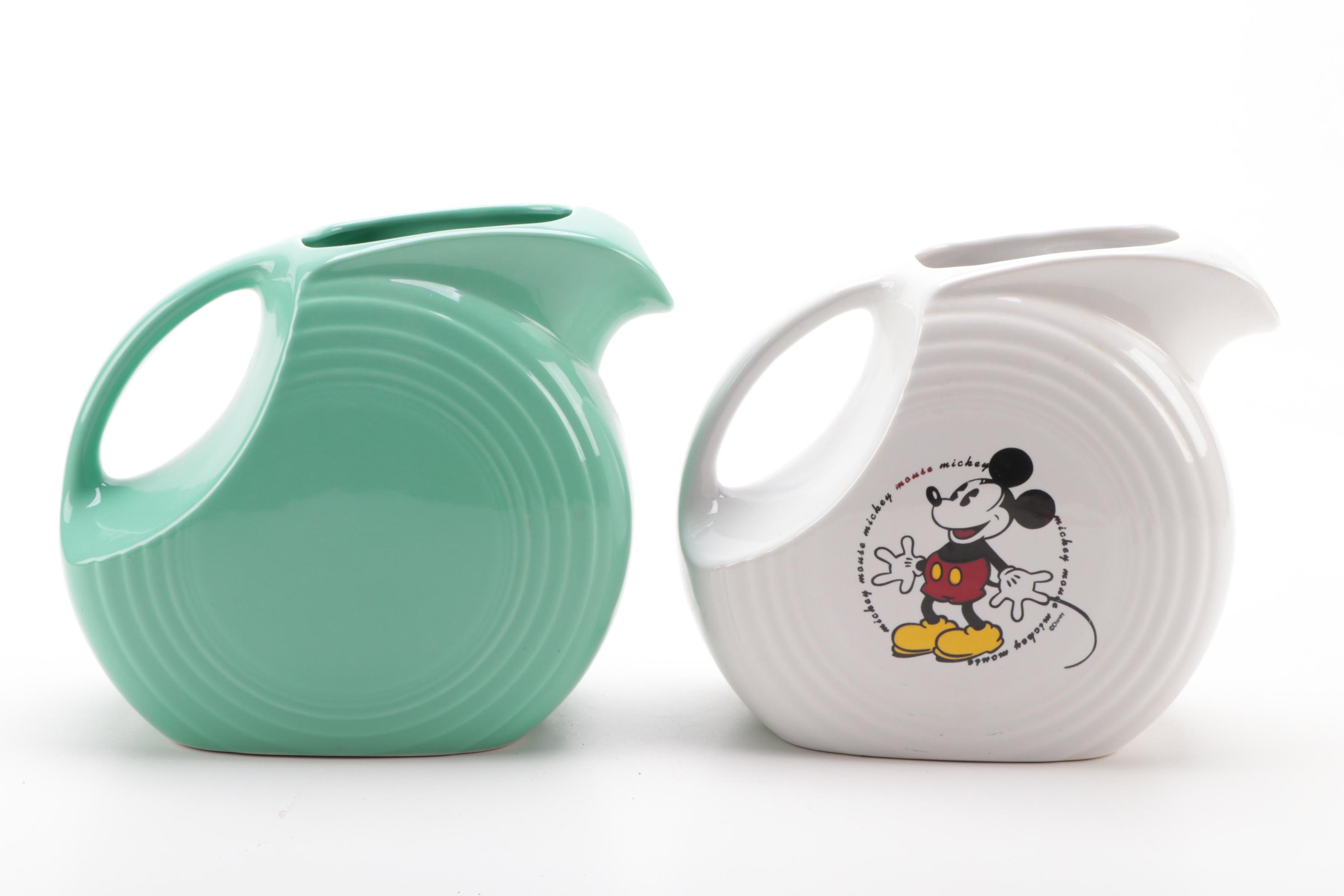 Homer Laughlin Co. Fiesta "Mickey Mouse" and "Scooby-Doo" Water Pitchers
