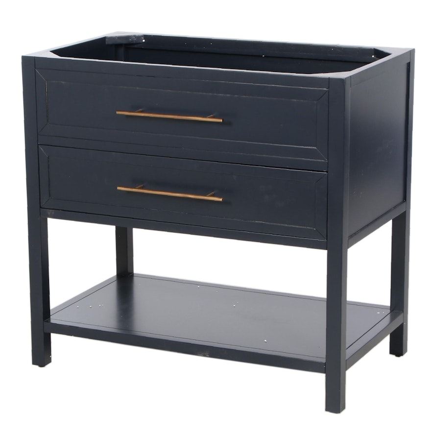 Robertson Mahogany Navy Blue Vanity Console for Under Mount Sink