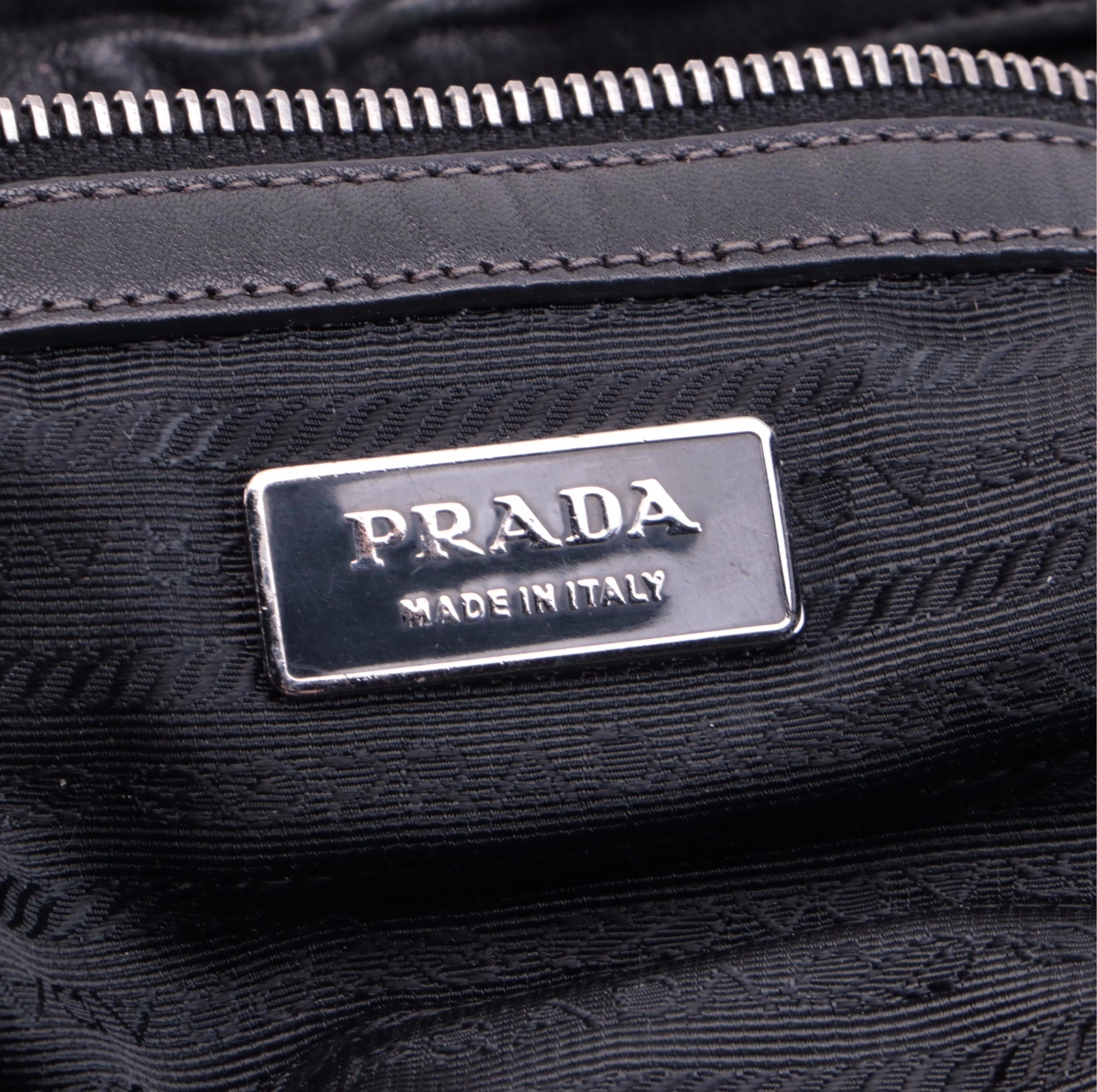 Prada Black Tessuto Gauffré Nylon and Leather Two-Way Satchel