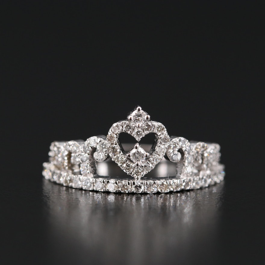 14K Diamond Tiara Ring